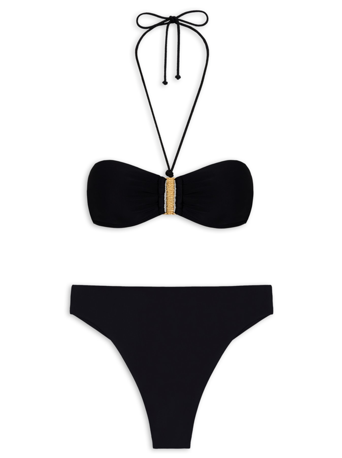 Biquíni Bandeau Stacy Aplicação frontal Preto Vix