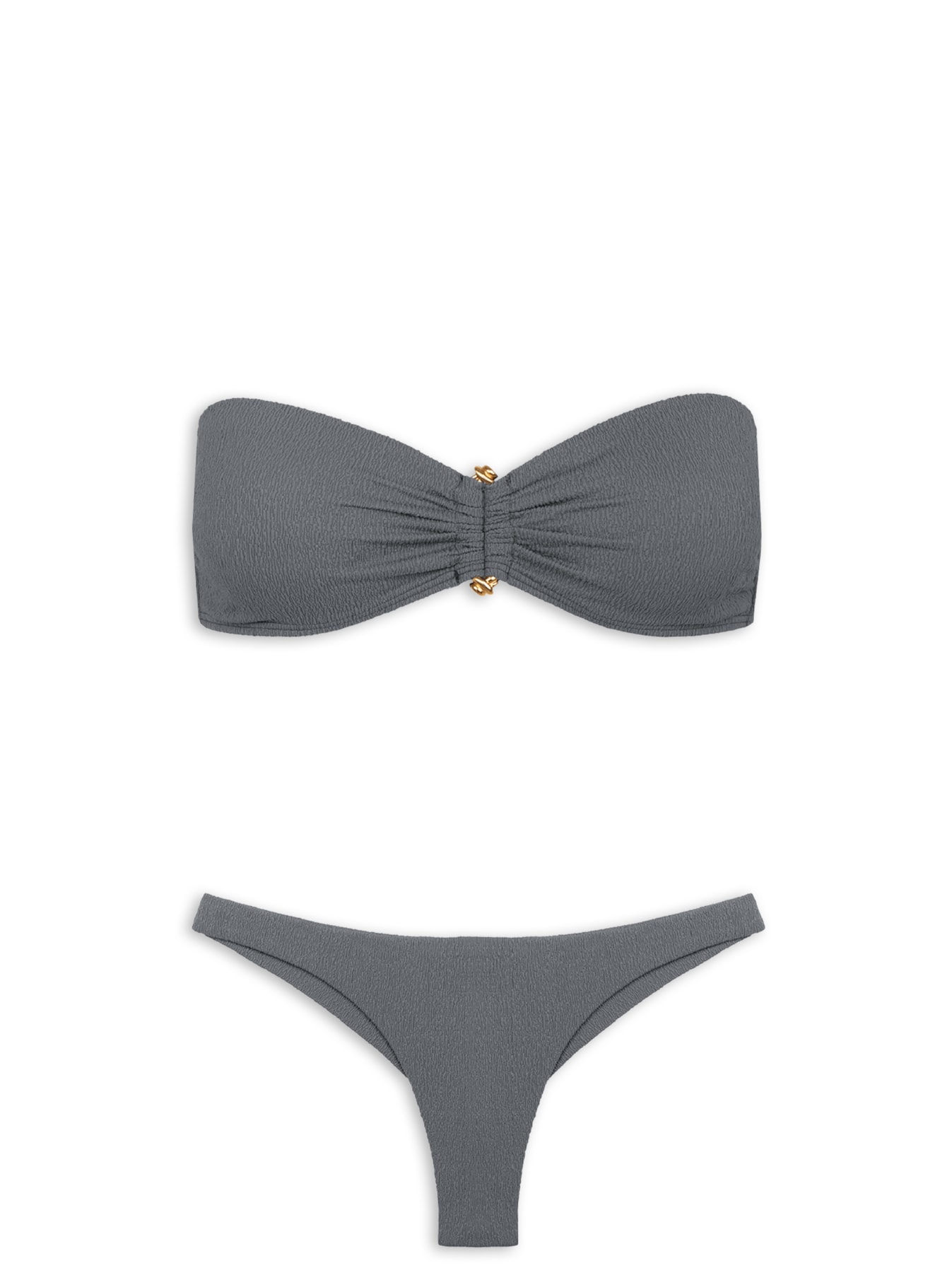 Biquíni Bandeau Tomara Que Caia Nika Cinza Vix