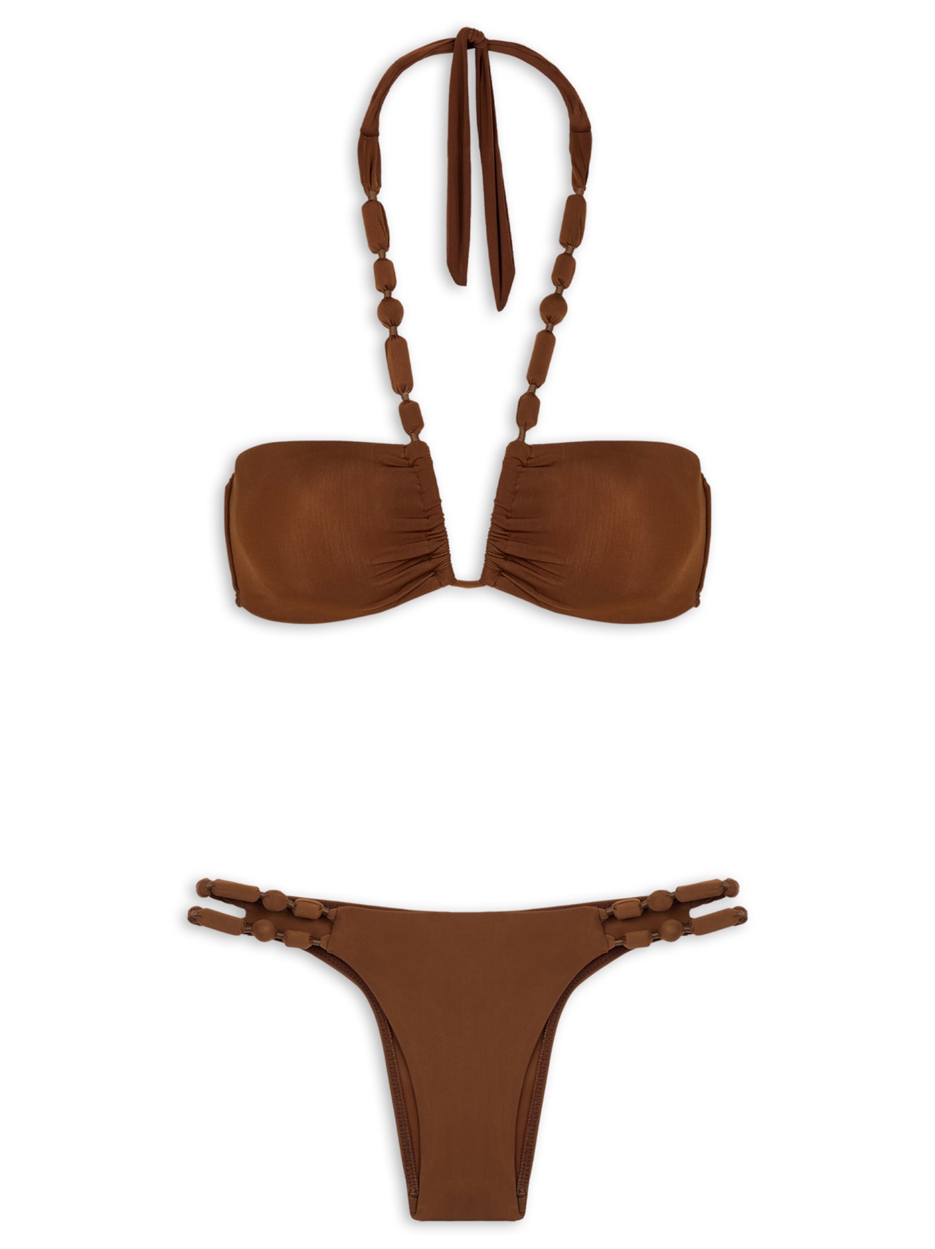 Biquíni Carol Atena Recorte Vazado Marrom Vix