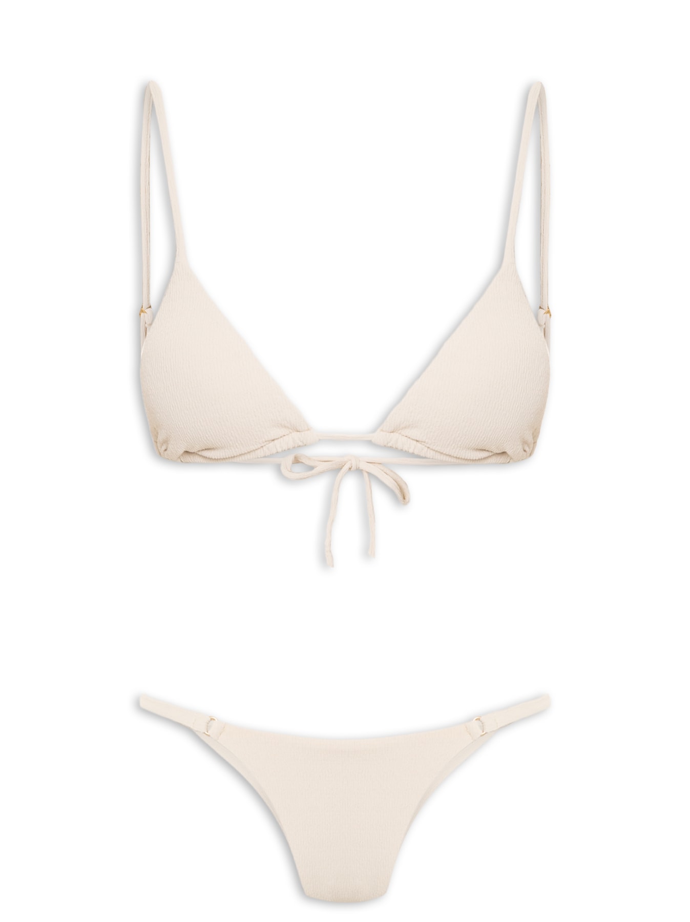 Biquíni Com Textura Liso Decote V Off White Cia Marítima