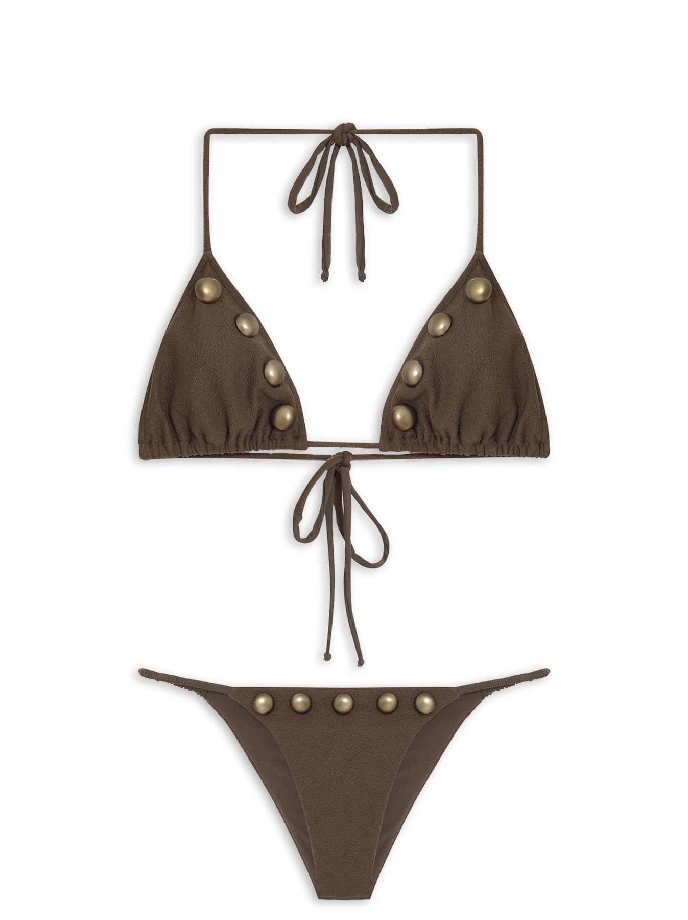 Biquíni Cortininha Atenas Marrom Triya