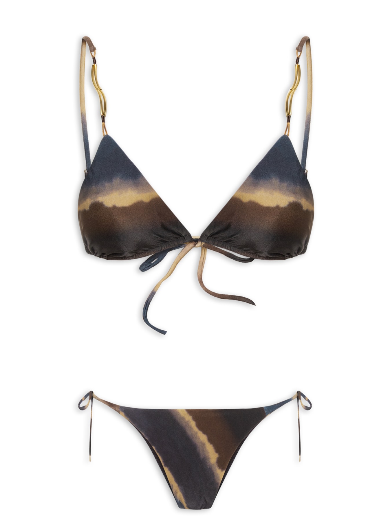 Biquíni Cortininha Estampado Panô Marrom Cia Marítima