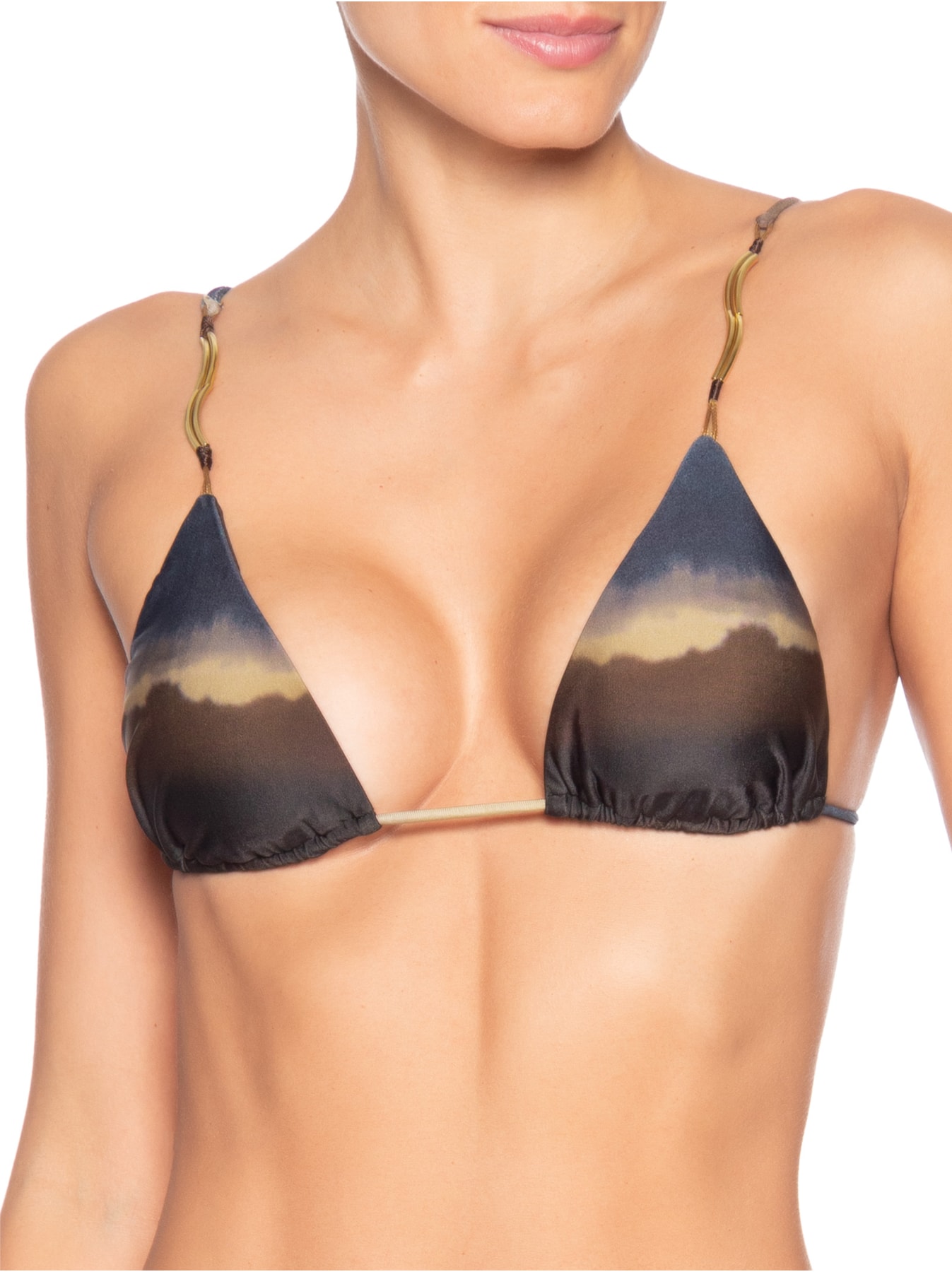 Biquíni Cortininha Estampado Panô Marrom Cia Marítima