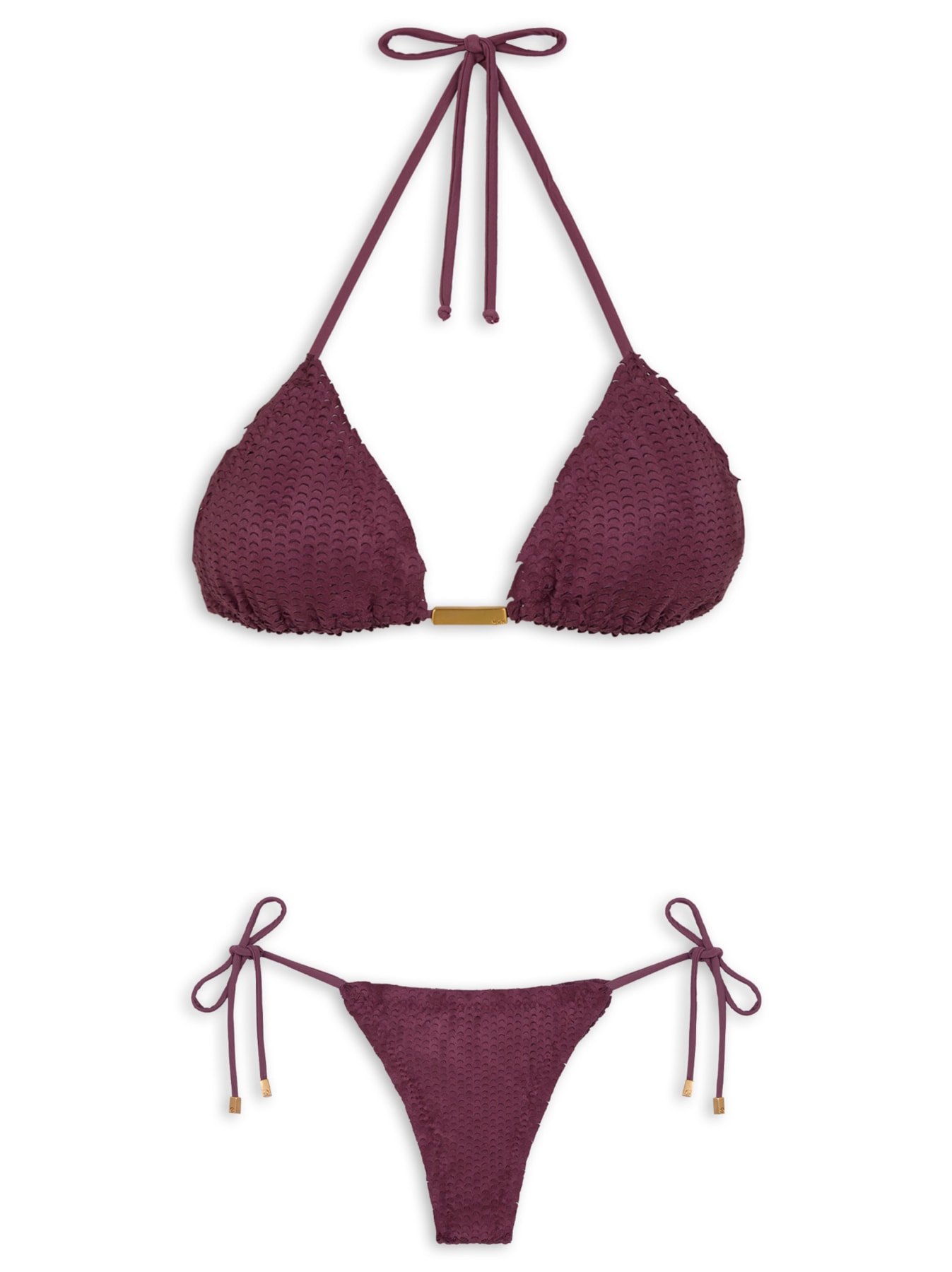 Biquíni Cortininha Scales Tri Ripple Aviamento Roxo Vix