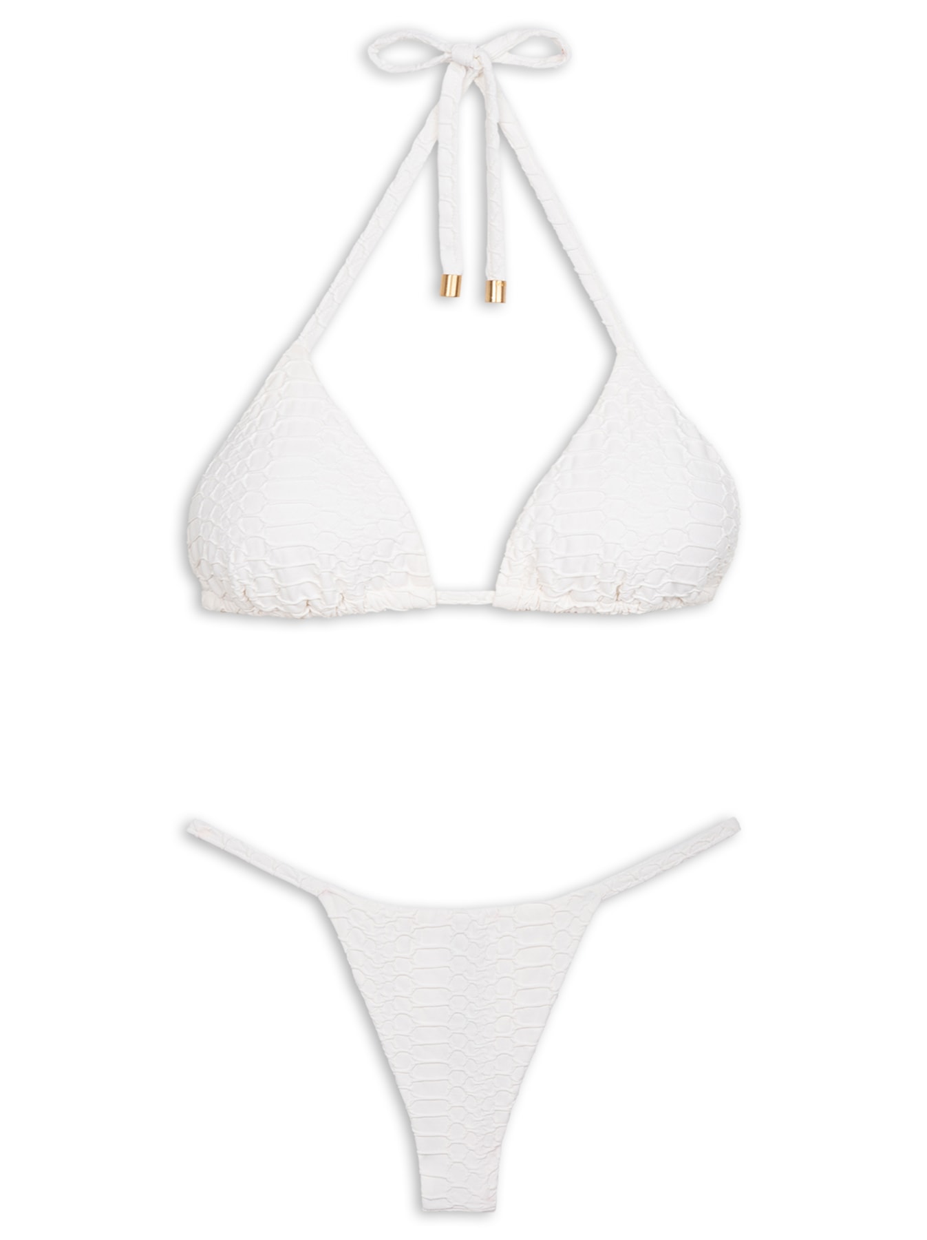 Biquíni Cortininha Tri Franzido Branco Vix