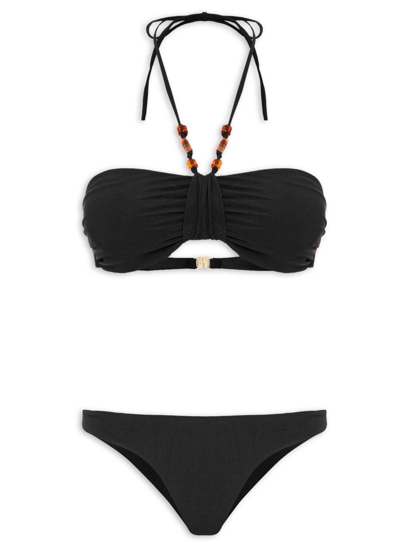 Biquíni Faixa Liso Tomara Que Caia Preto Cia Marítima