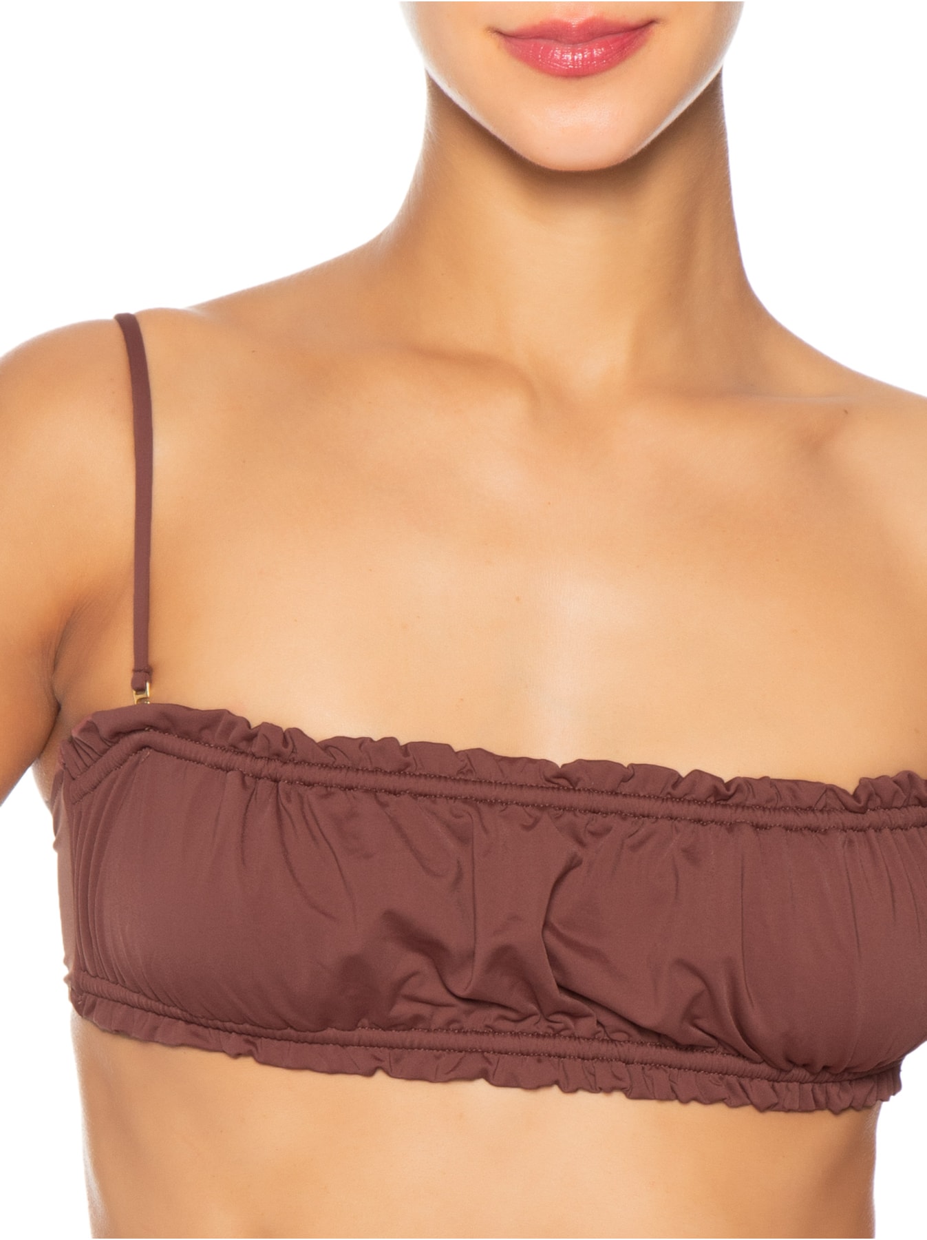 Biquíni Franzida Draping Marrom Salinas