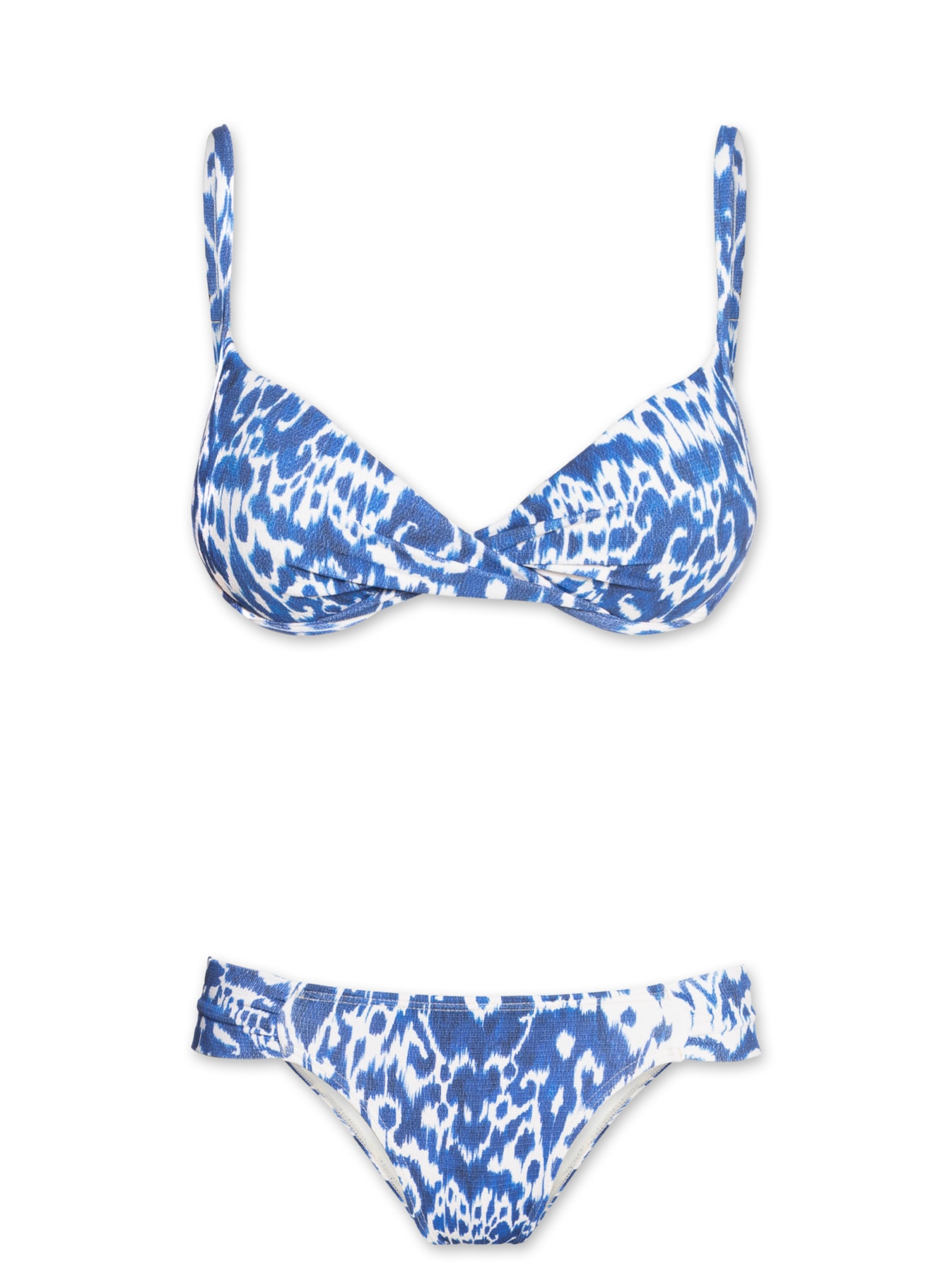 Biquíni Meia Taça Com Textura Estampado Azul Cia Marítima