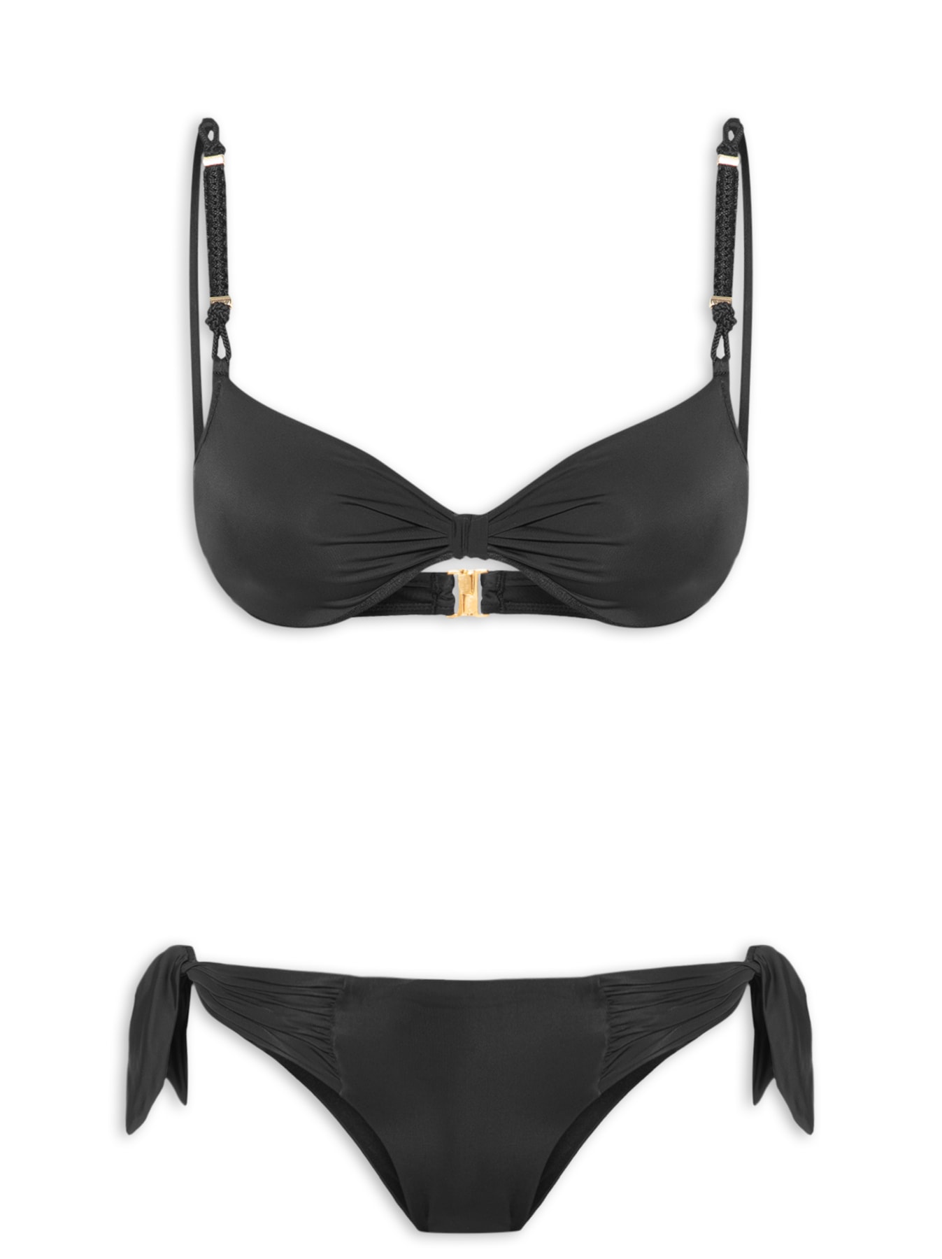 Biquíni Meia Taça Draping Preto Salinas