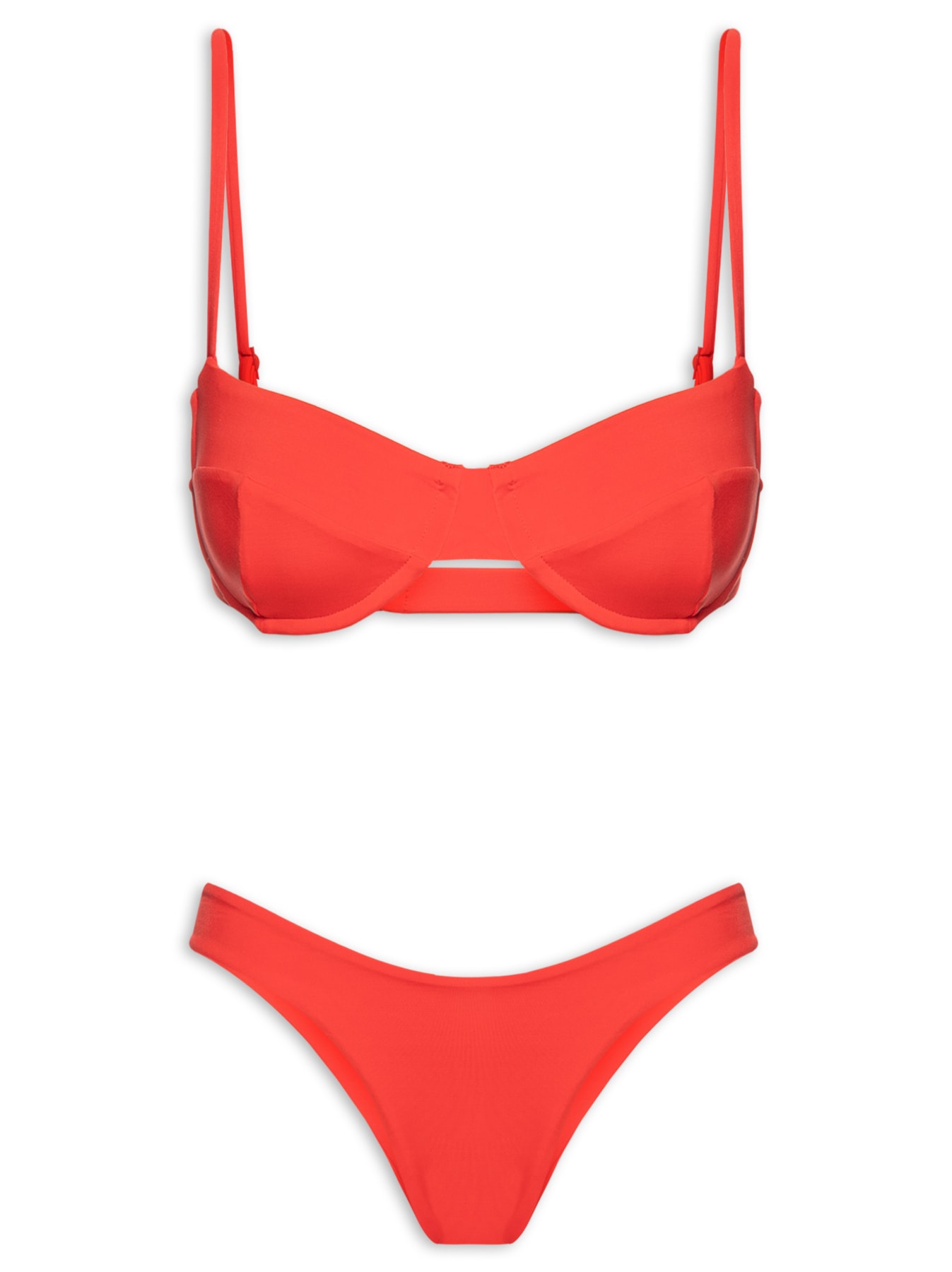 Biquíni Meia Taça Regulável Alças Finas Vermelho Haight