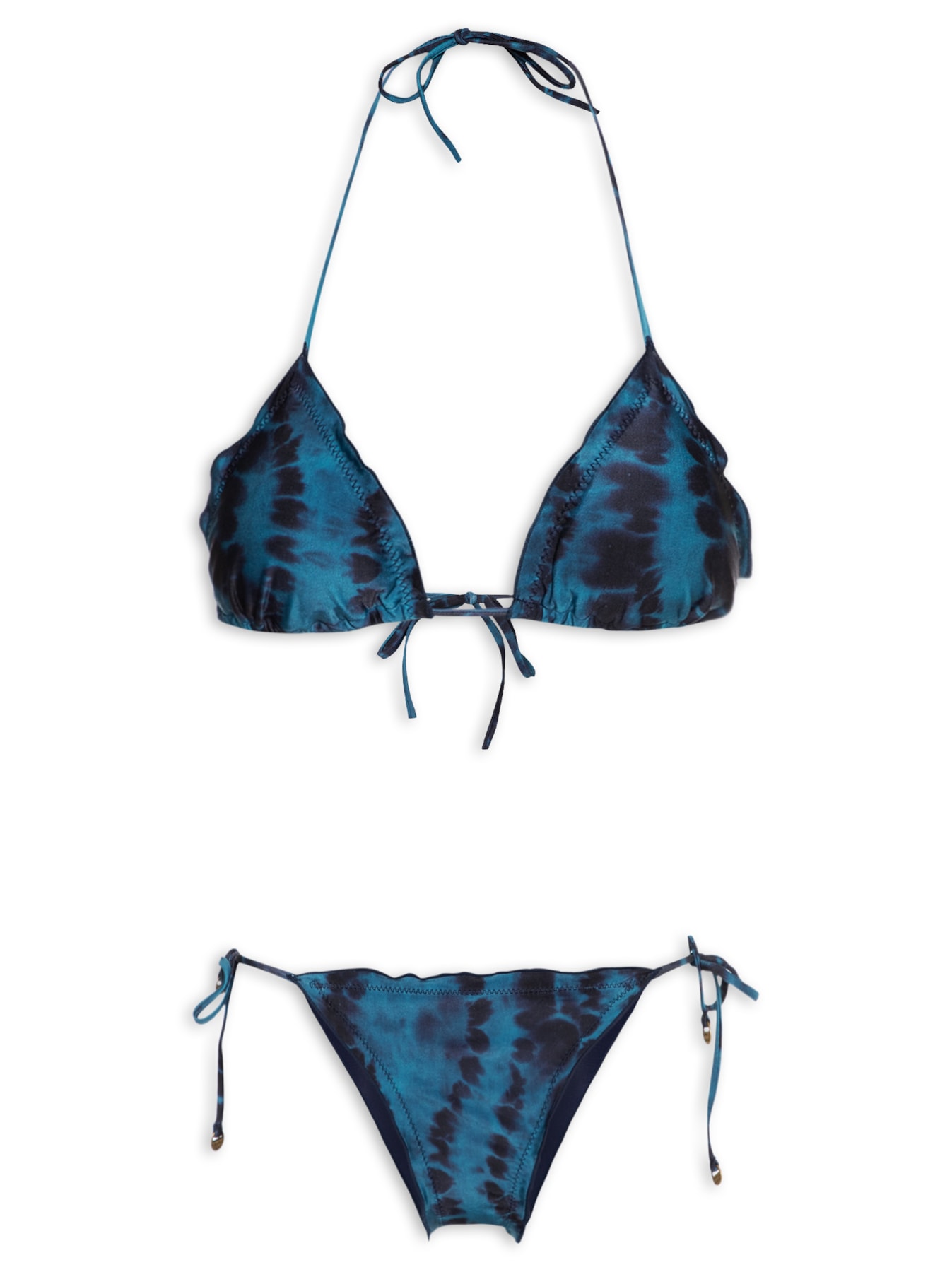 Biquíni Ruffle Estampado Azul Água Doce