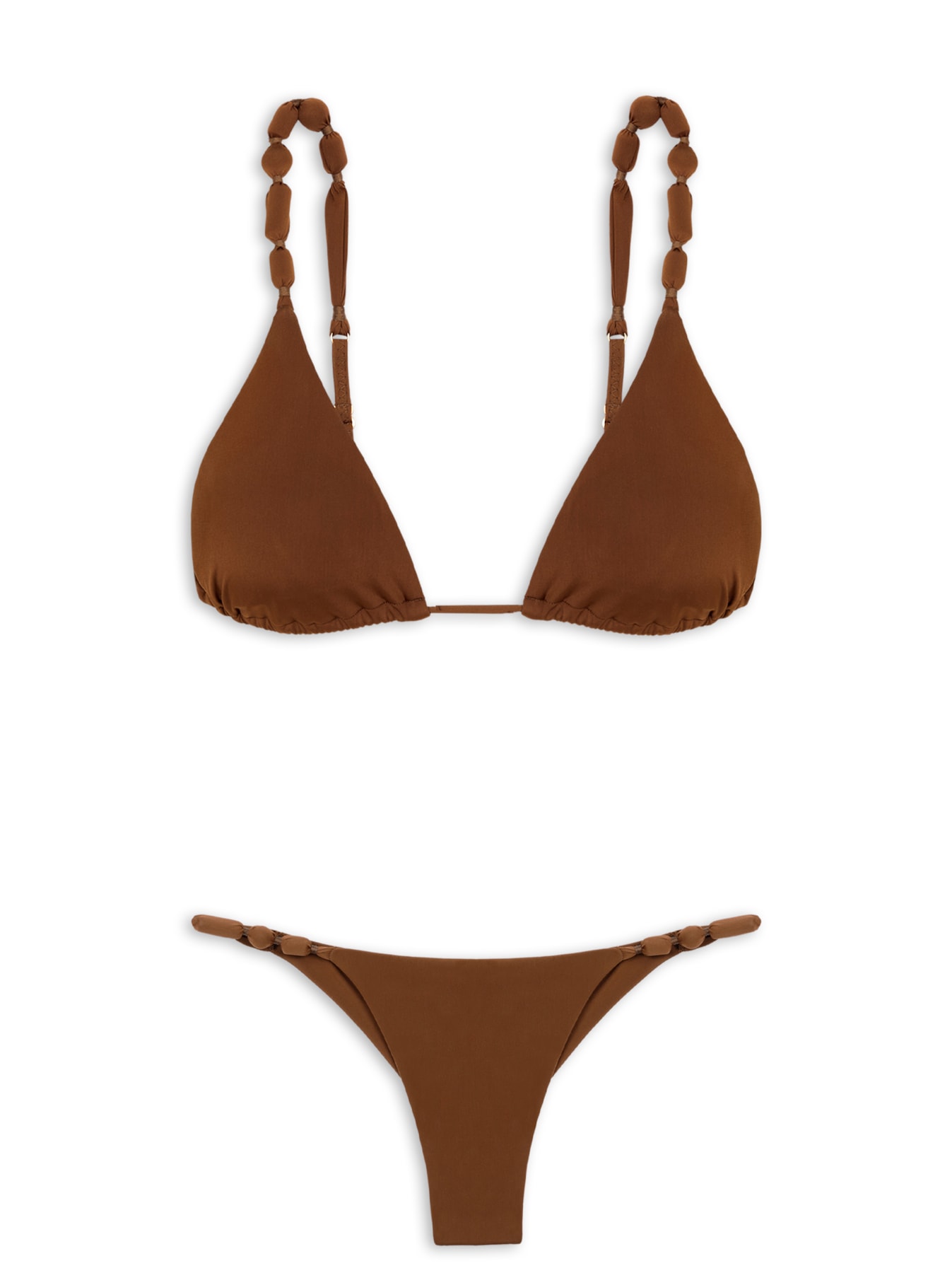 Biquíni Tri Paralelo Atena Geométrico Marrom Vix