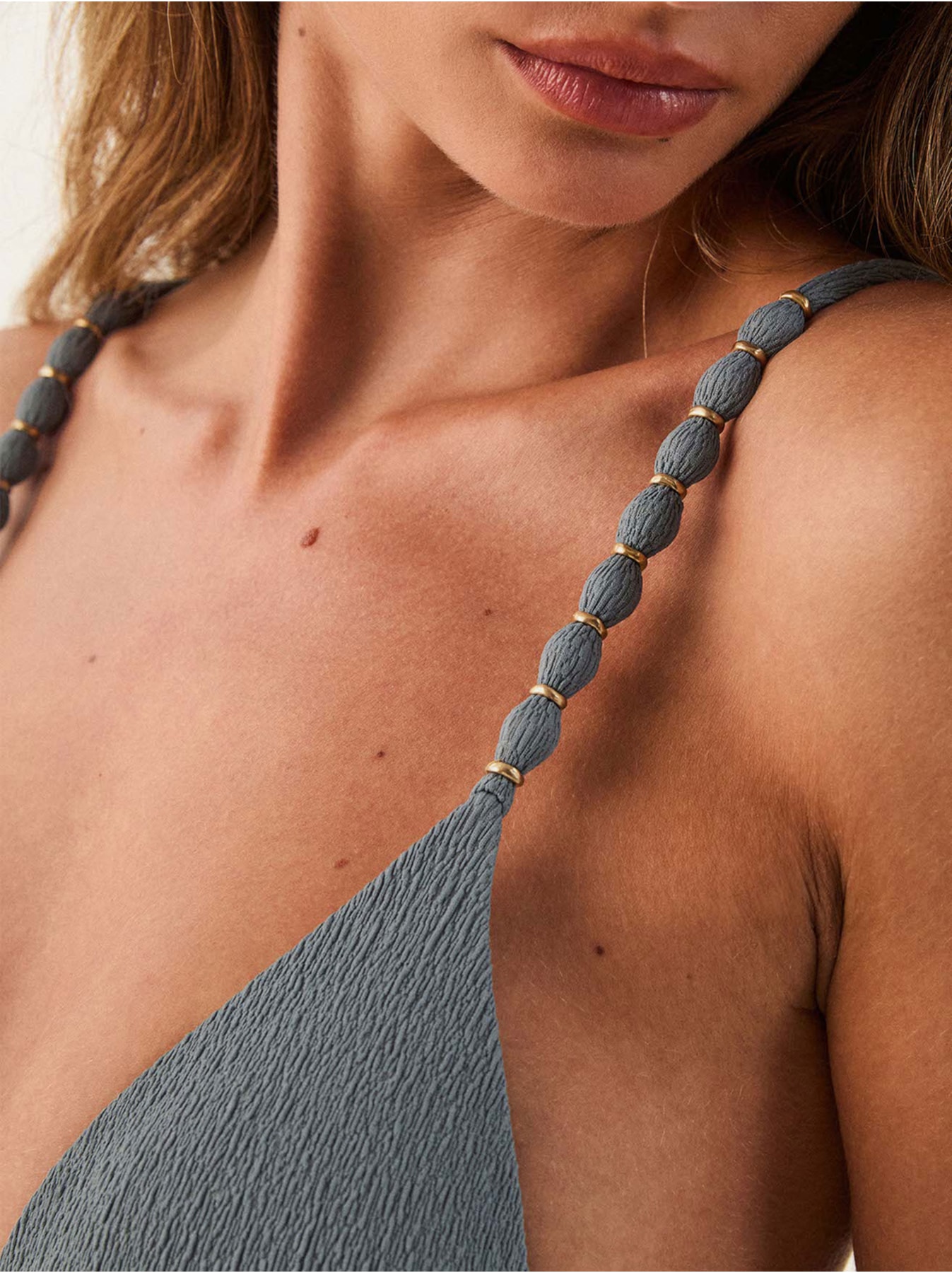 Biquini Tri Paralelo Beads Cky  Cinza Vix