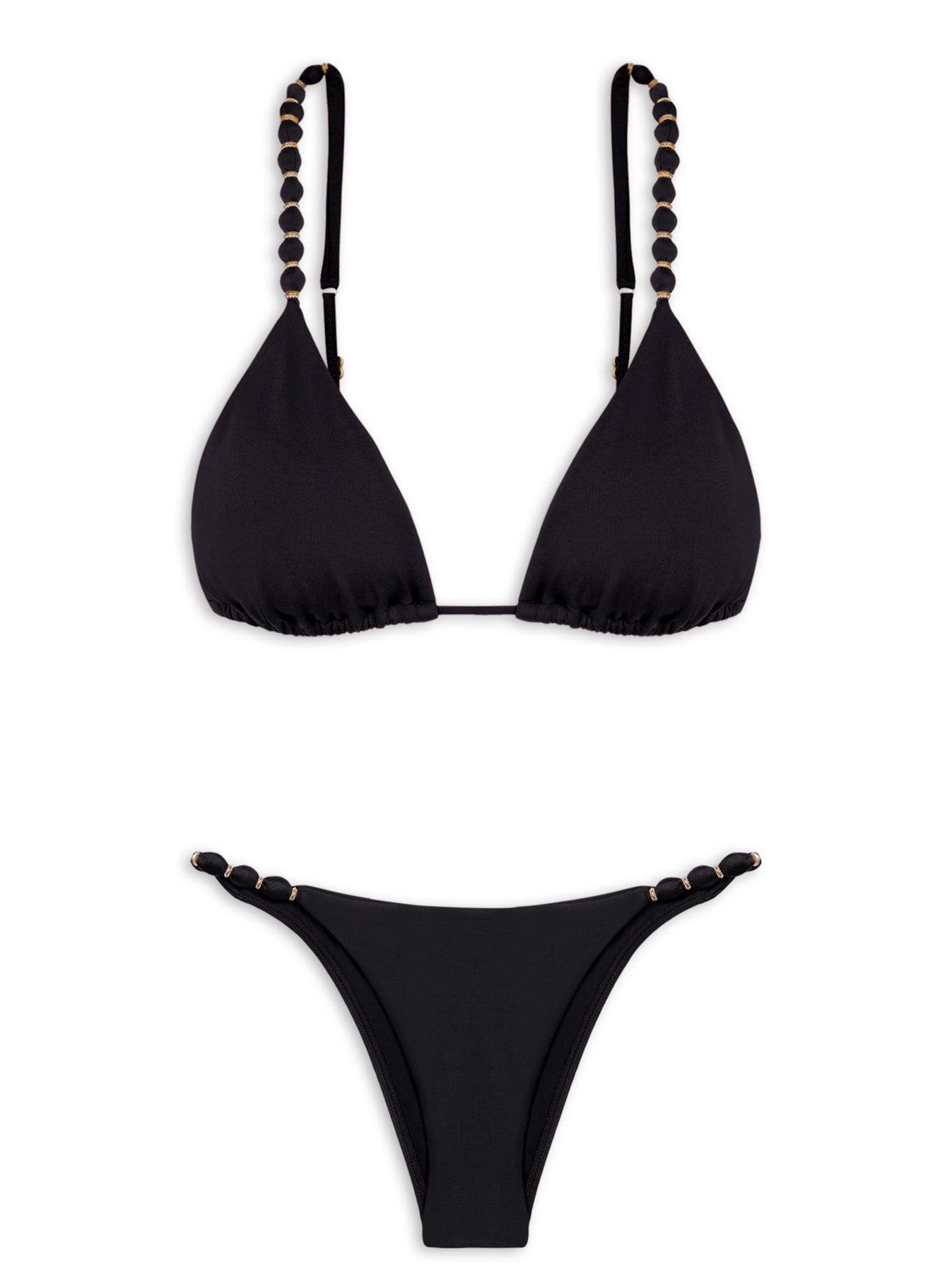 Biquíni Tri Paralelo Beads Preto Vix