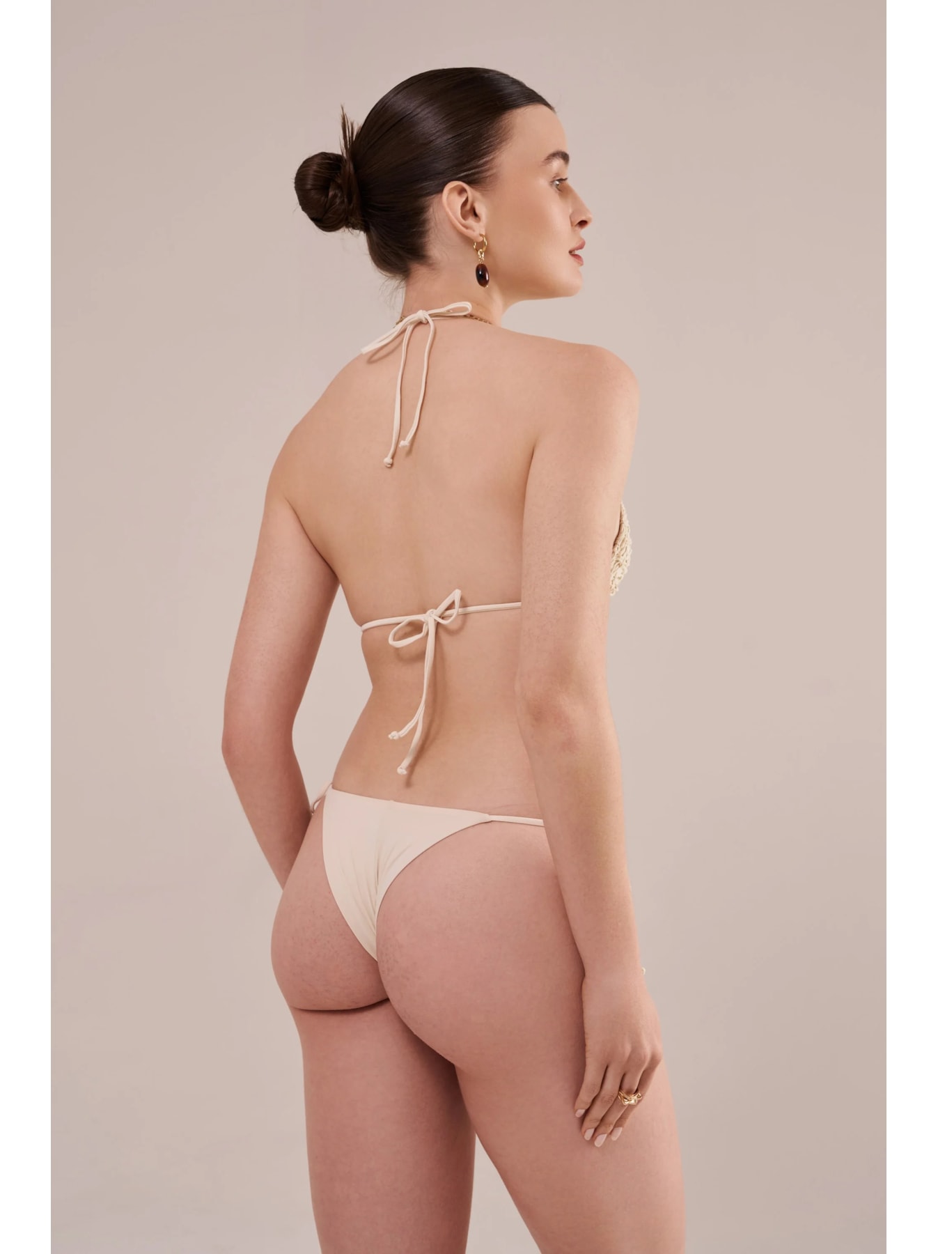 Biquíni Triângulo Crochê Pesca Off White Suntime