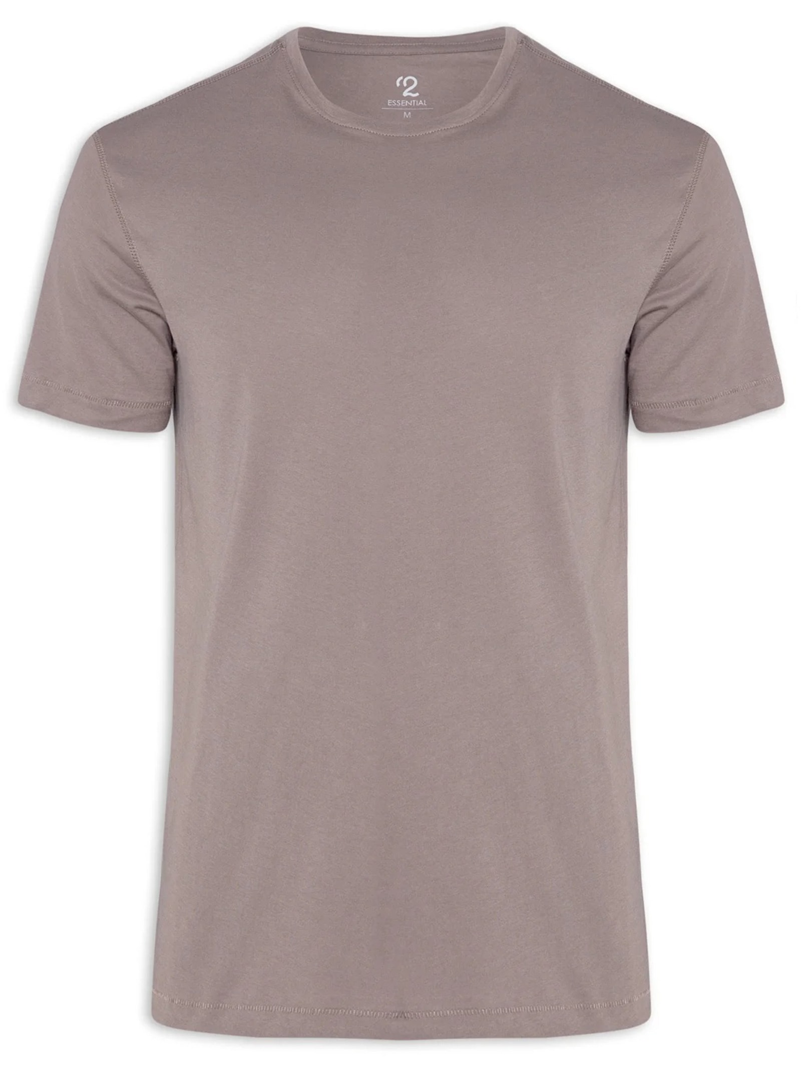 '2Essential Camiseta Masculina Manga Curta Gola Cinza '2 Essential