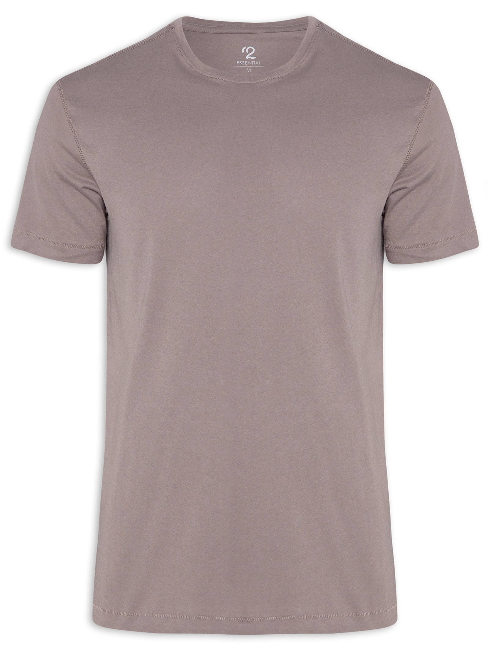 '2Essential Camiseta Masculina Manga Curta Gola Cinza '2 Essential