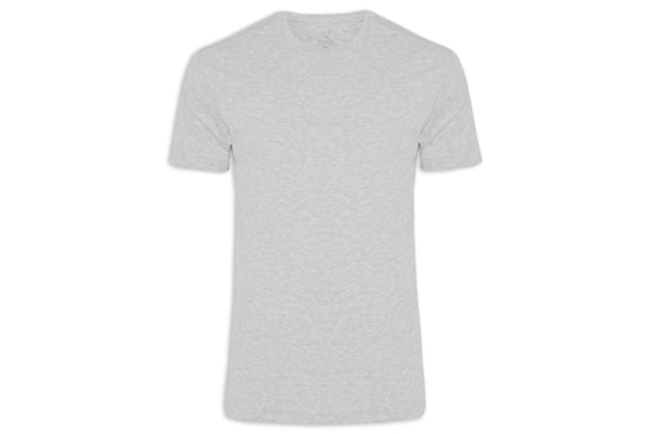2Essential - Camiseta Masculina Manga Curta Gola Redonda Regular Fit - Cinza