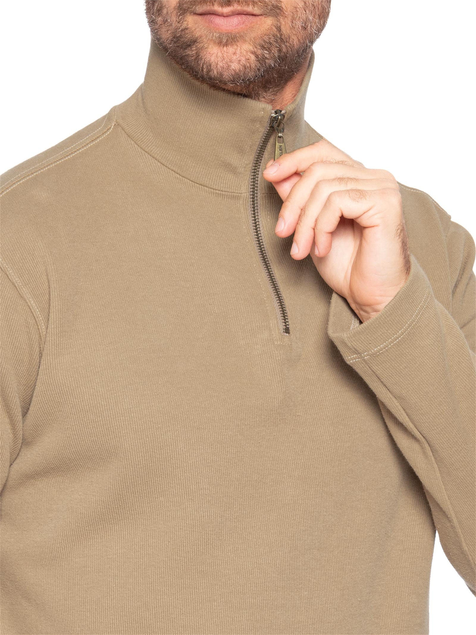 Agasalho Masculino Manga Longa Gola Alta Texture Bege Osklen