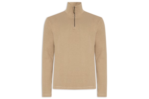 Agasalho Masculino Manga Longa Gola Alta Texture - Bege