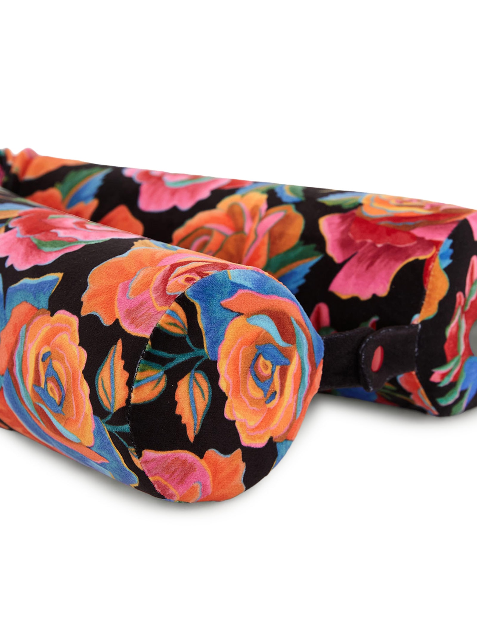 Almofada De Pescoço Rosas Pintadas Preto Farm Etc