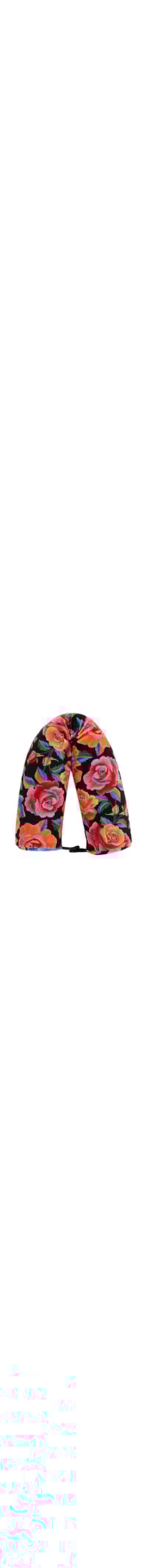 Almofada De Pescoço Rosas Pintadas - Preto