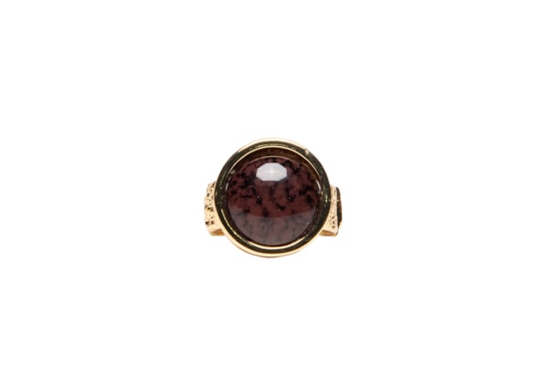Anel Feminino Redondo Com Pedra - Preto