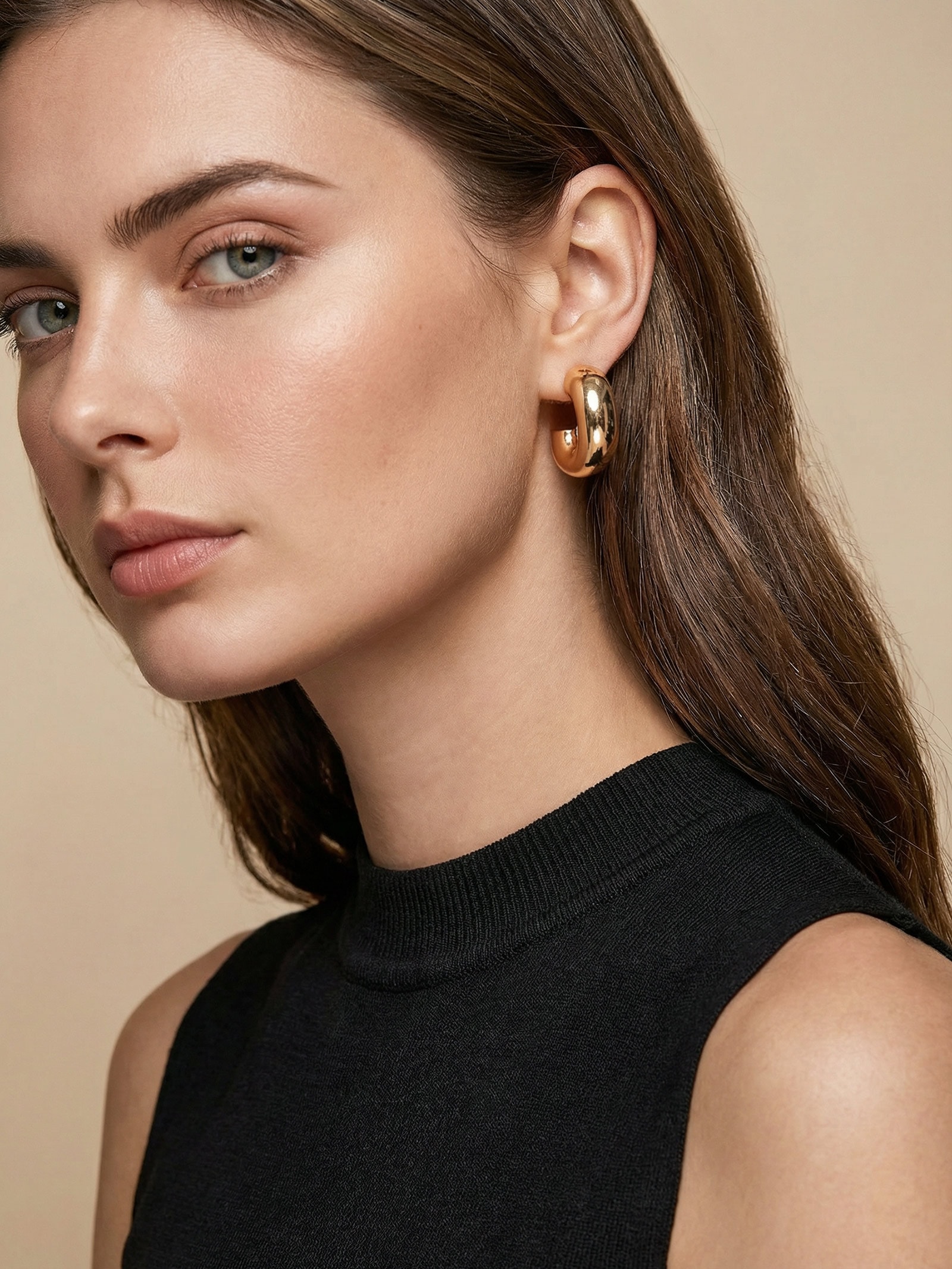 Argola Feminina Dourado Market 33