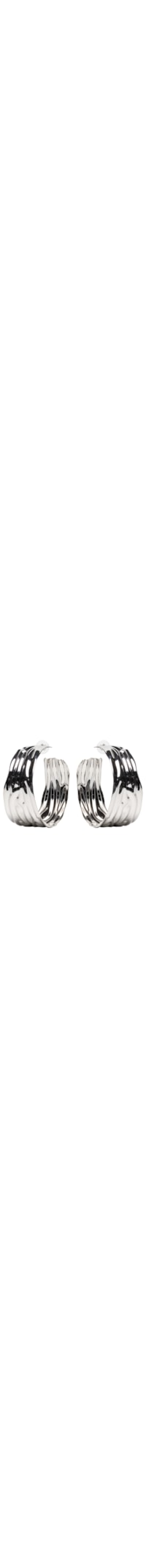 Argola Feminina Texturizada - Prateado