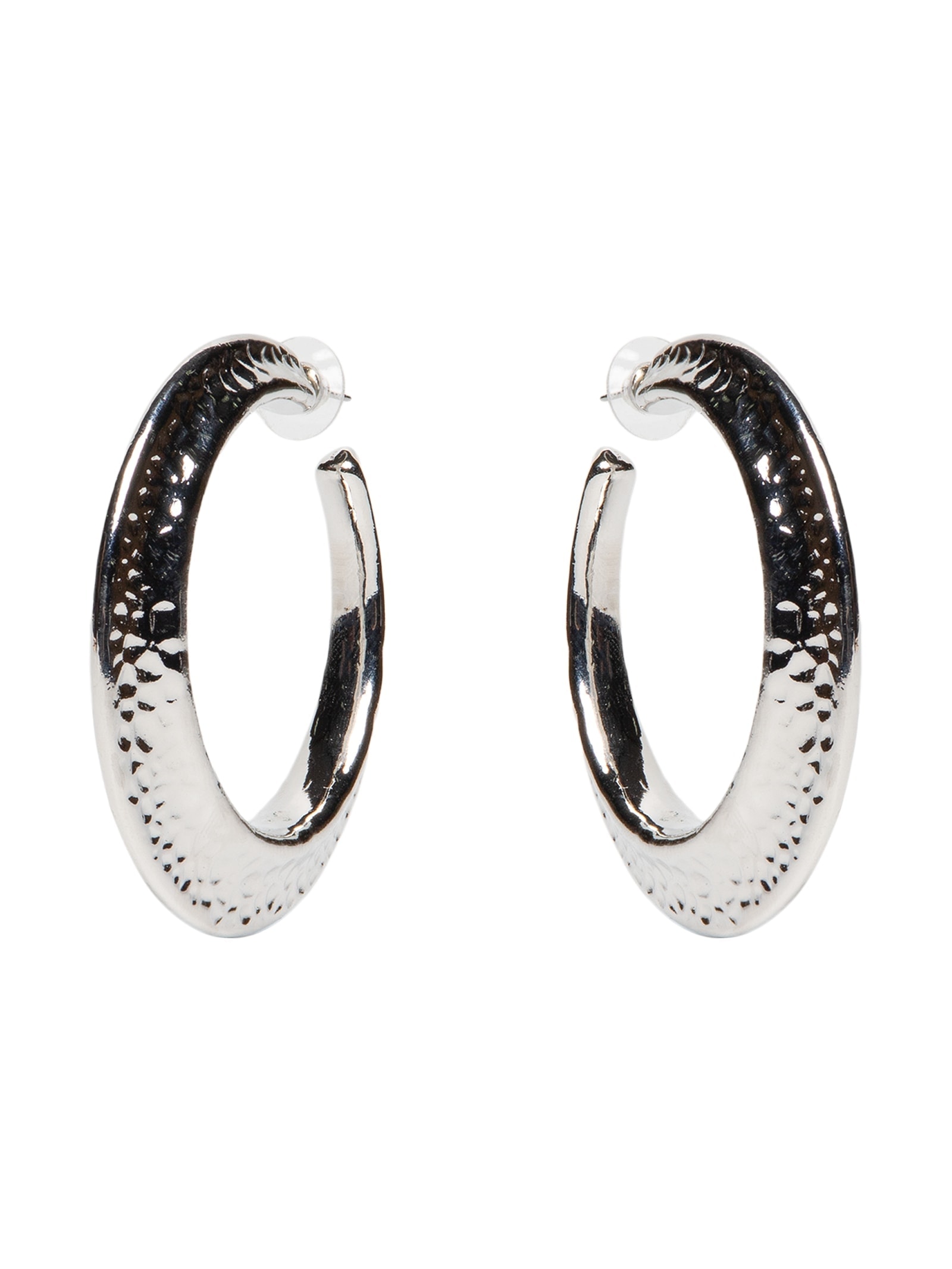 Argola Feminina Texturizada Prateado Market 33