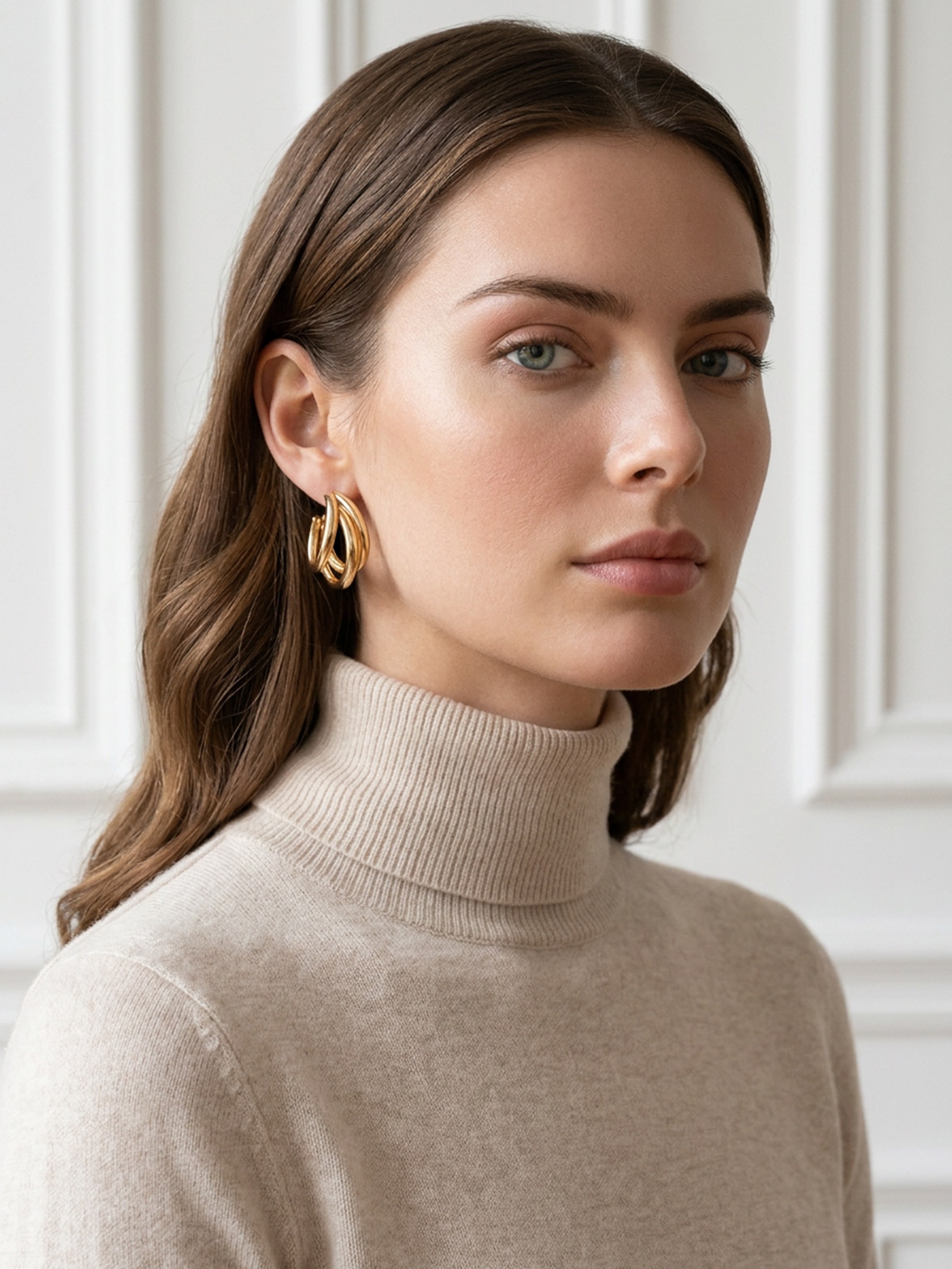 Argola Feminina Tripla Dourado Market 33