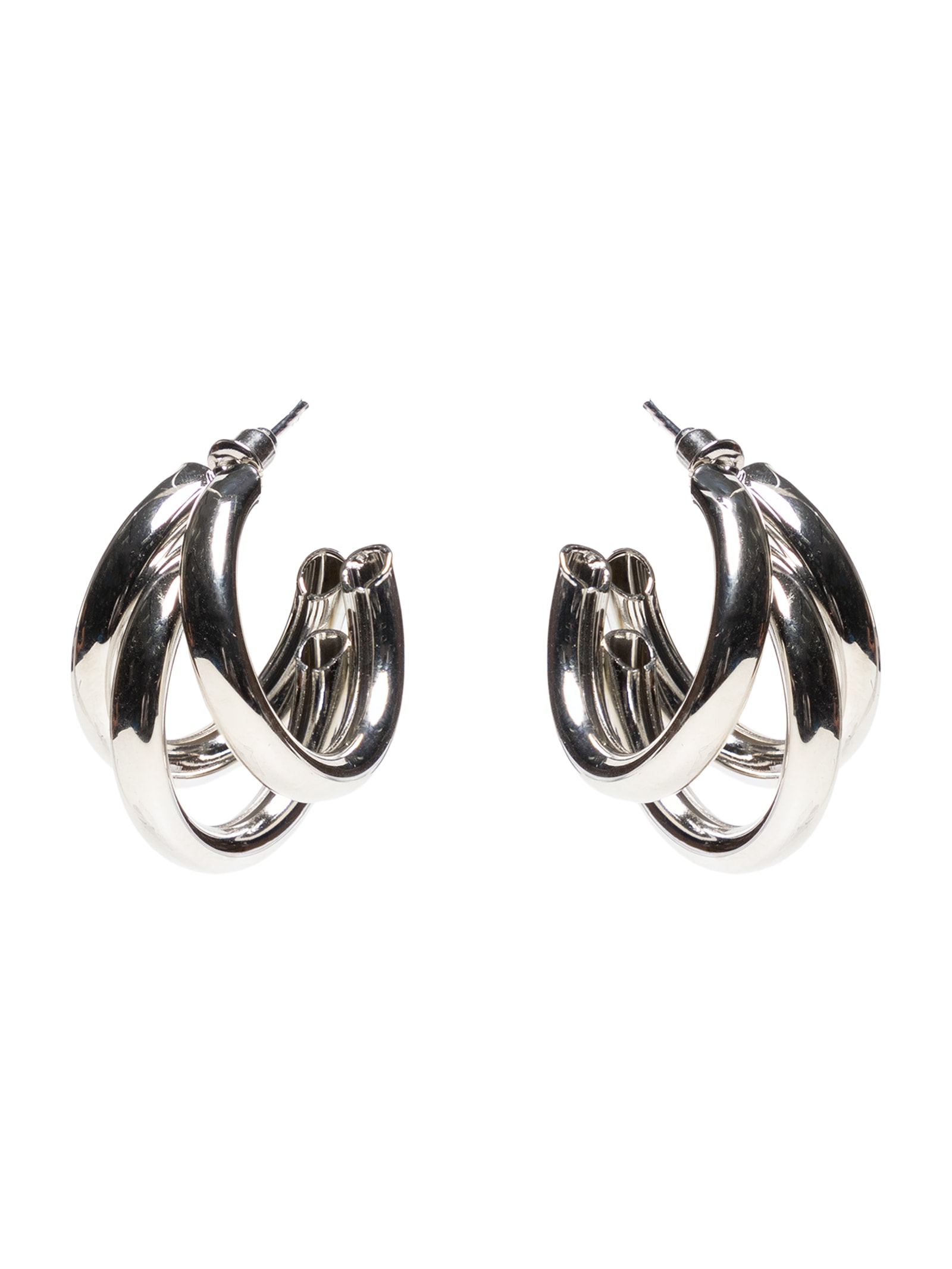 Argola Feminina Tripla Prateado Market 33