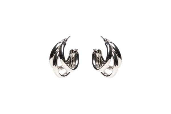 Argola Feminina Tripla - Prateado