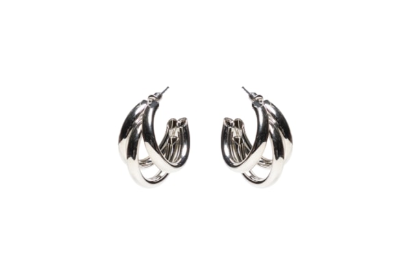 Argola Feminina Tripla - Prateado