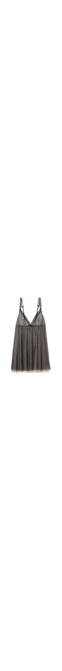 Babydoll Em Tule Cool Elegance - Preto