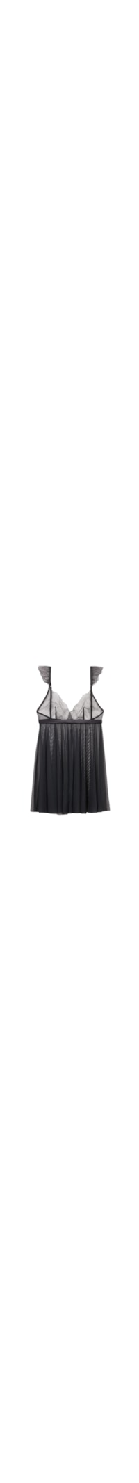 Babydoll Em Tule e Renda Hypnotic Details - Preto