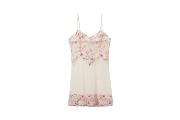 Babydoll Em Tule e Renda Pretty Flowers - Rosa