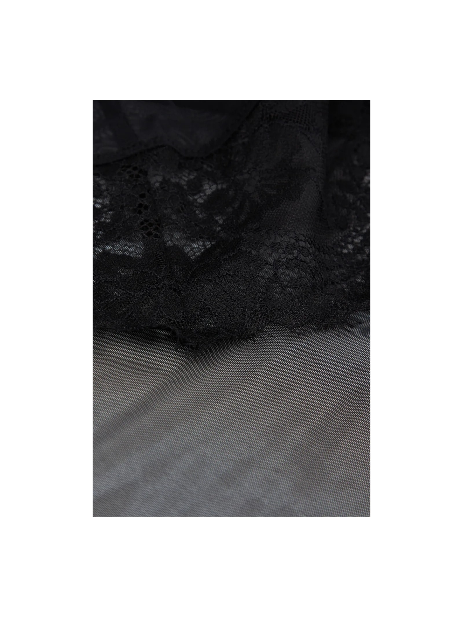 Babydoll Em Tule e Renda Sheer Glamour Preto Intimissimi