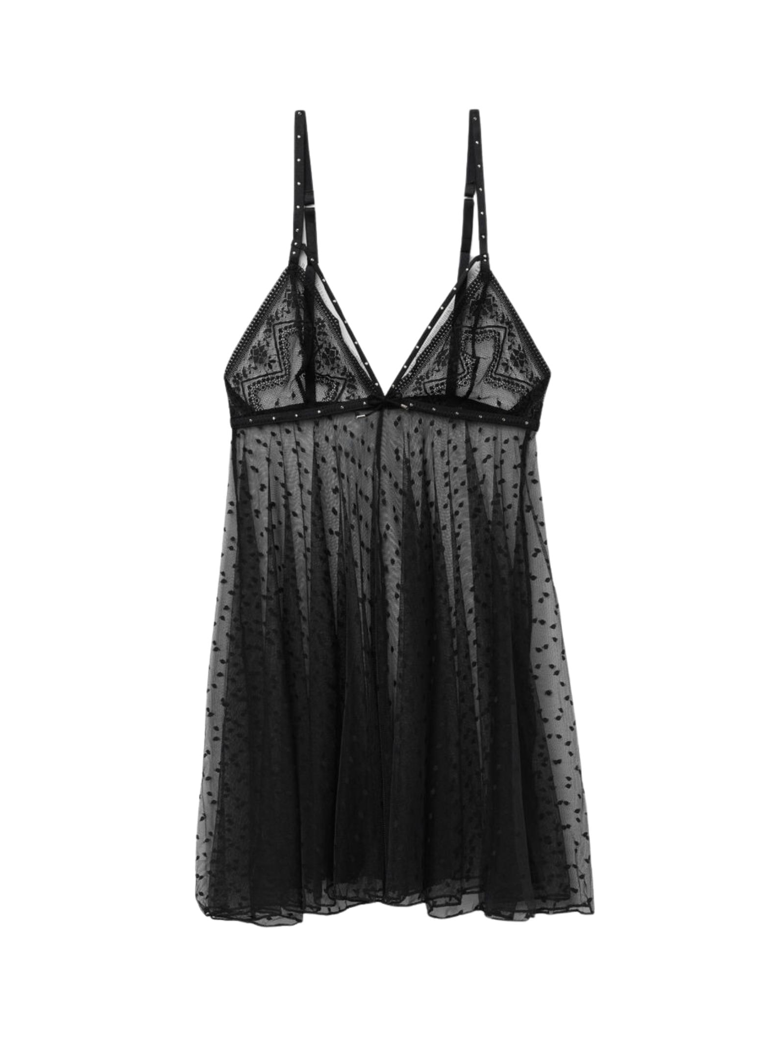 Babydoll Em Tule Flirt Fearlessly Preto Intimissimi