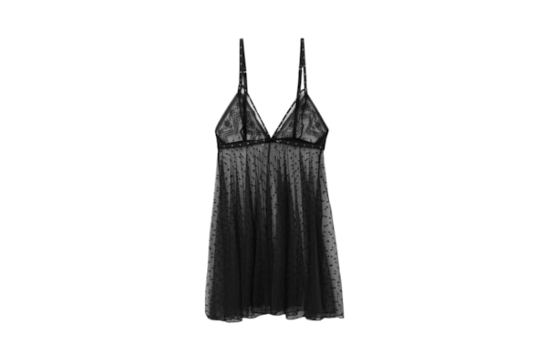 Babydoll Em Tule Flirt Fearlessly - Preto