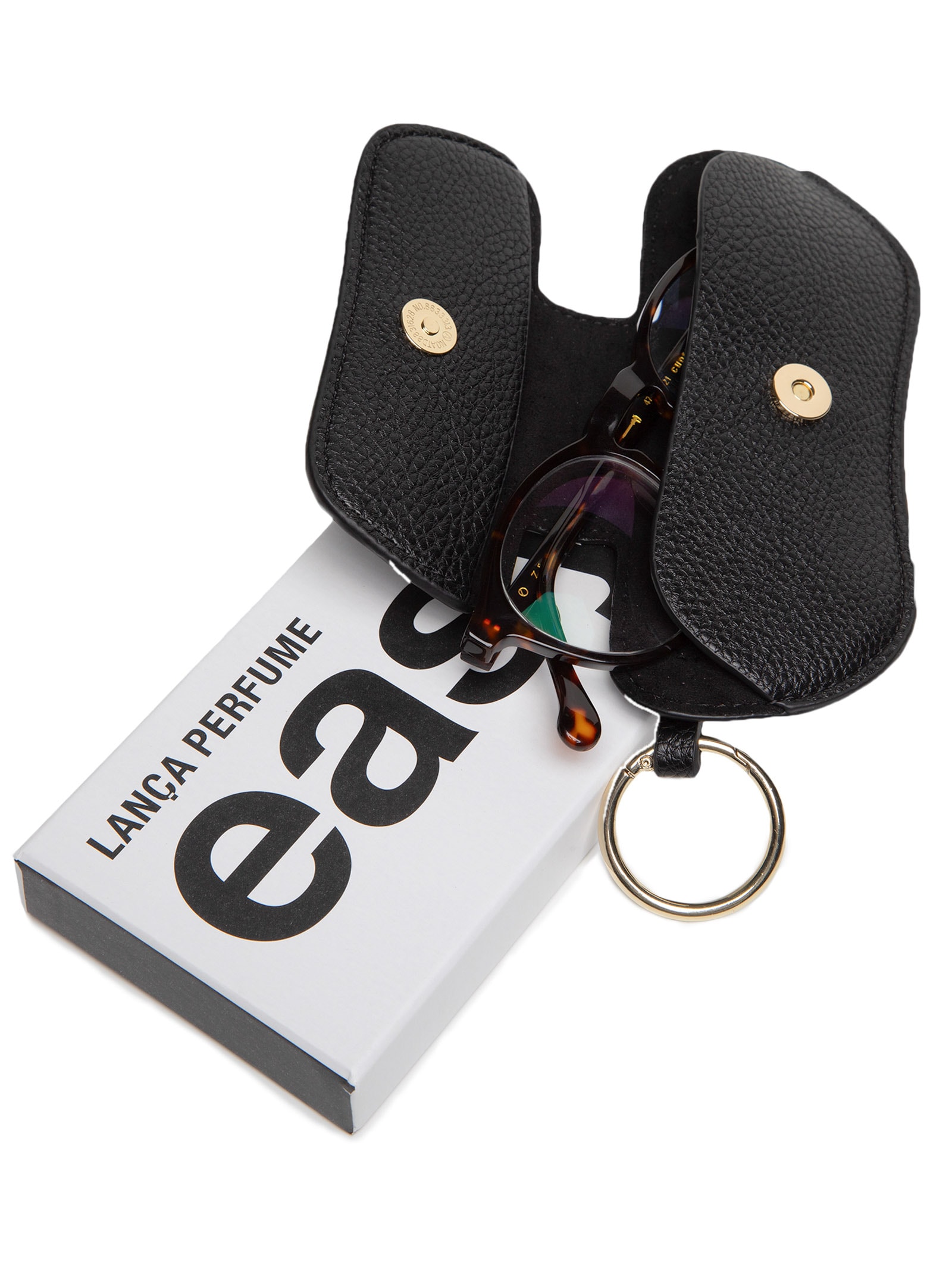 Bag Charm Feminino Case Óculos Easy Preto Lança Perfume