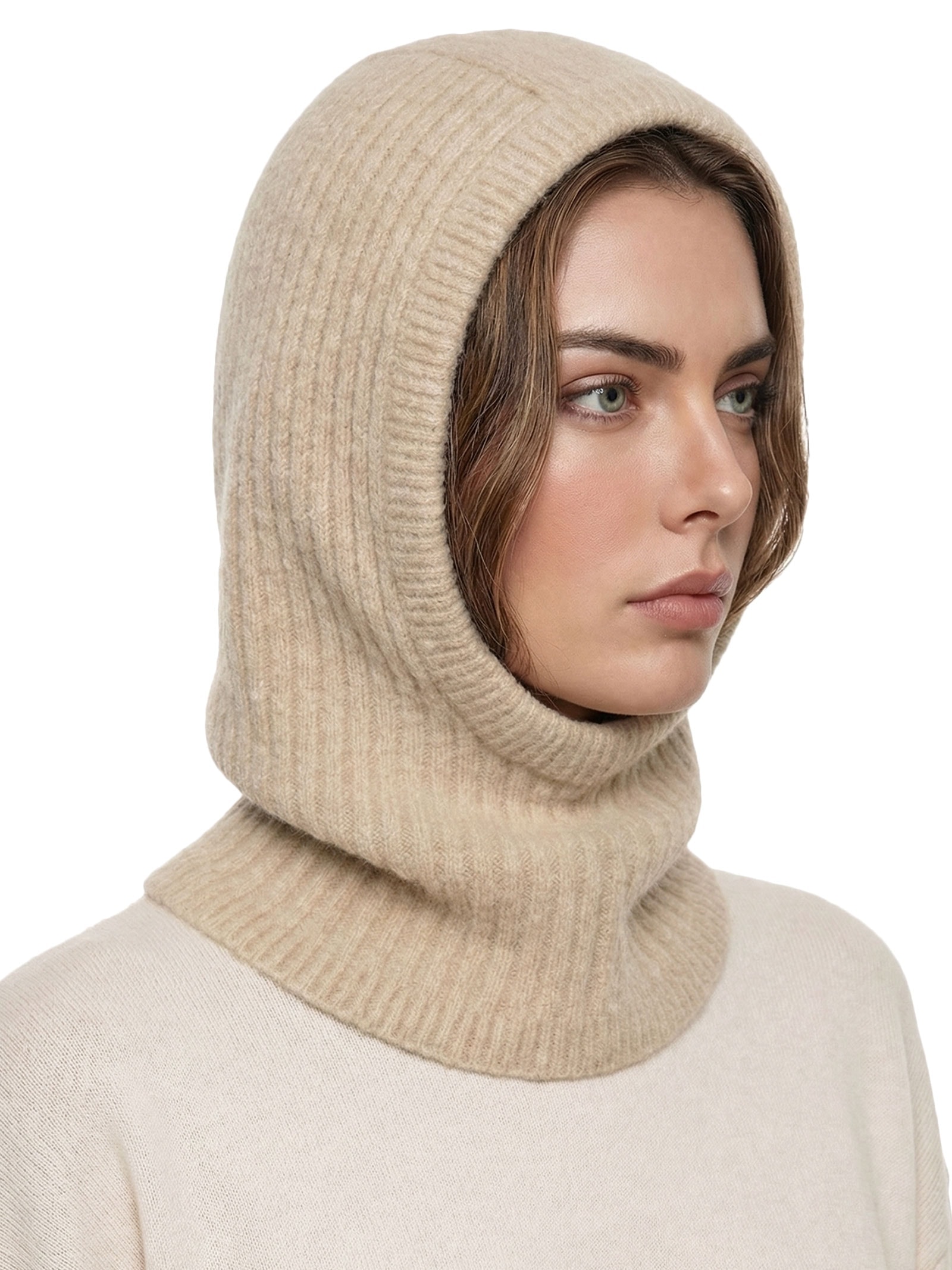 Balaclava Feminina De Alpaca Bege '2Essential