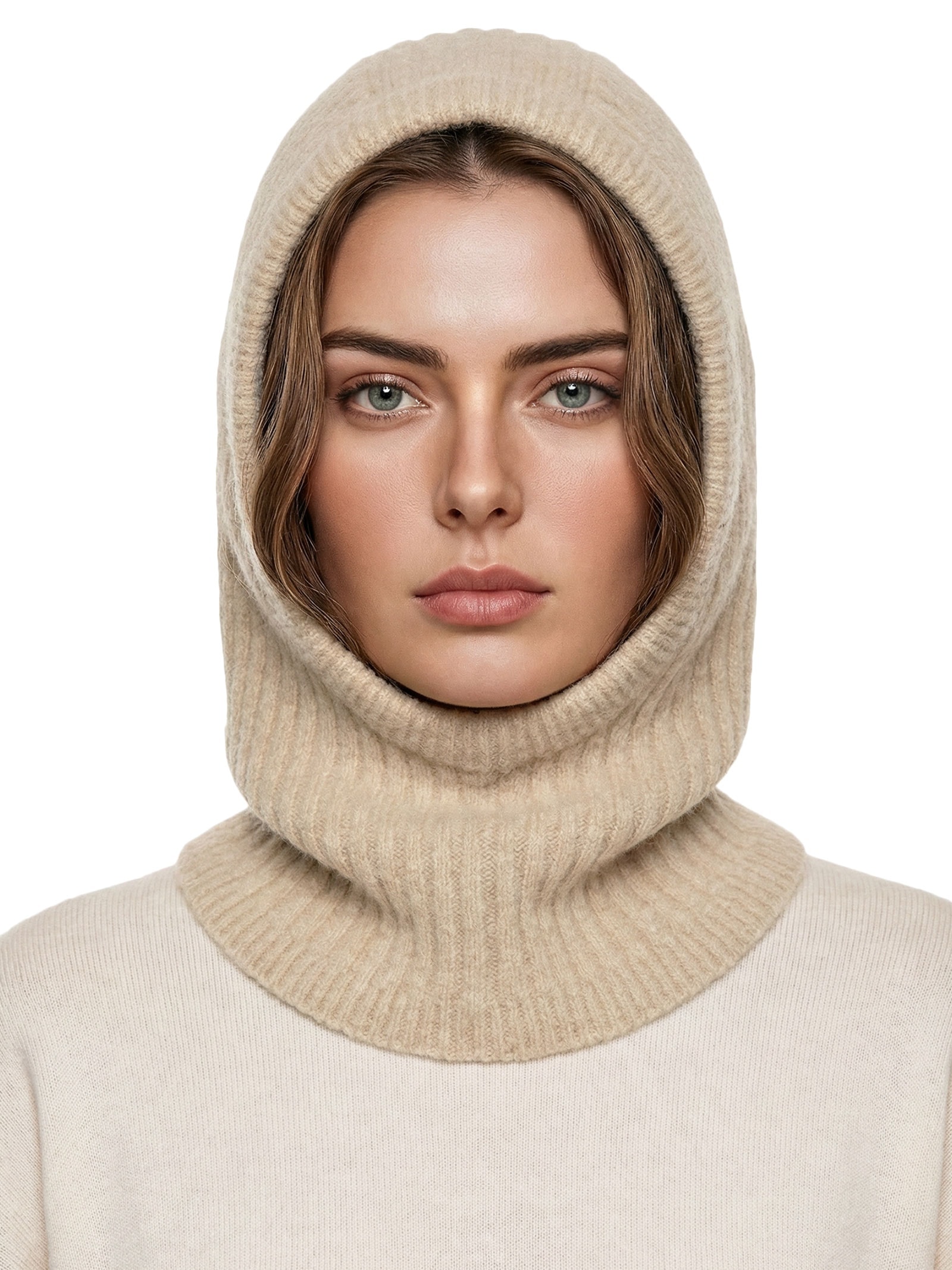 Balaclava Feminina De Alpaca Bege '2Essential