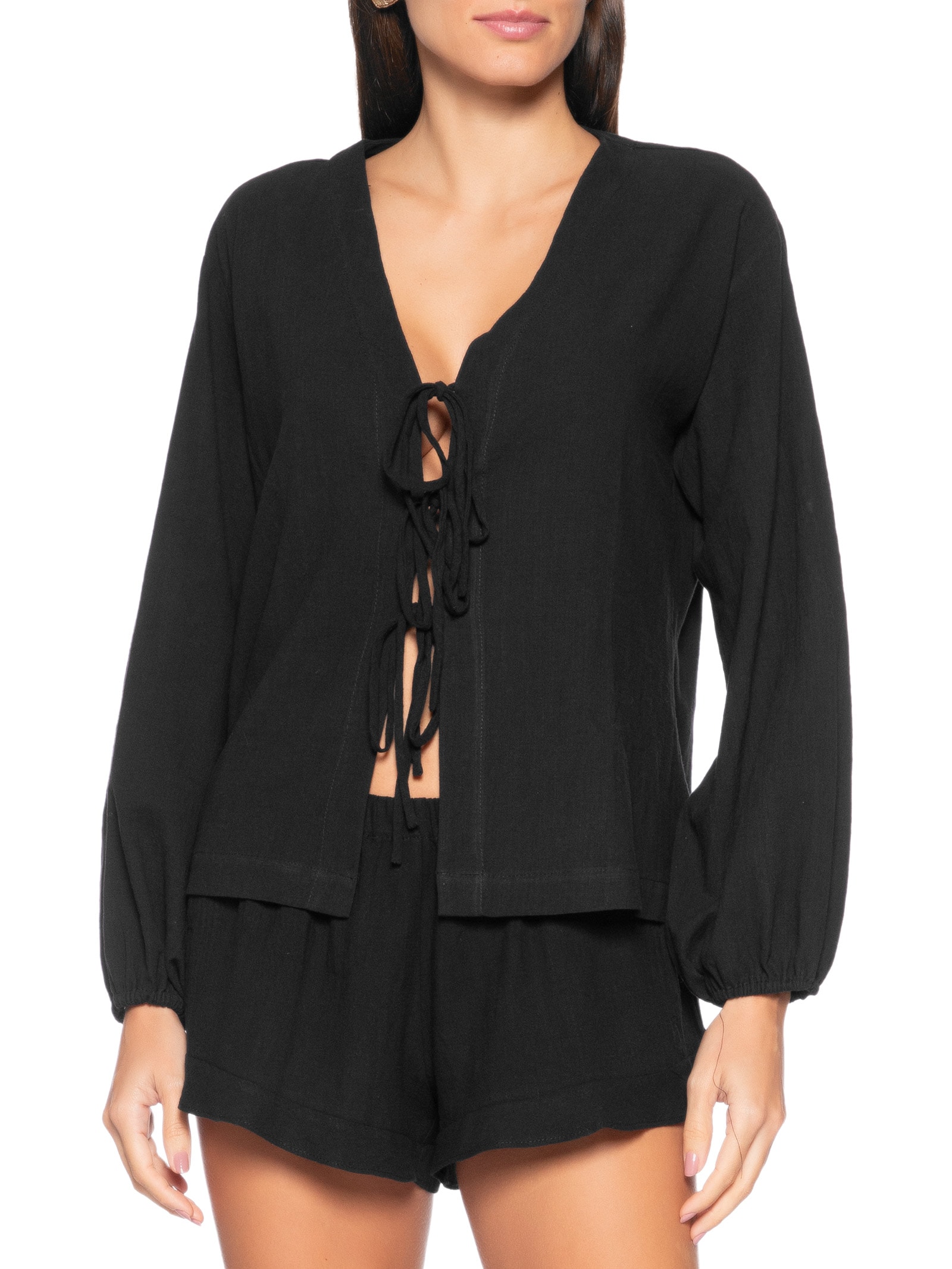 Bata Amarração IPA Feminina Preto Panô