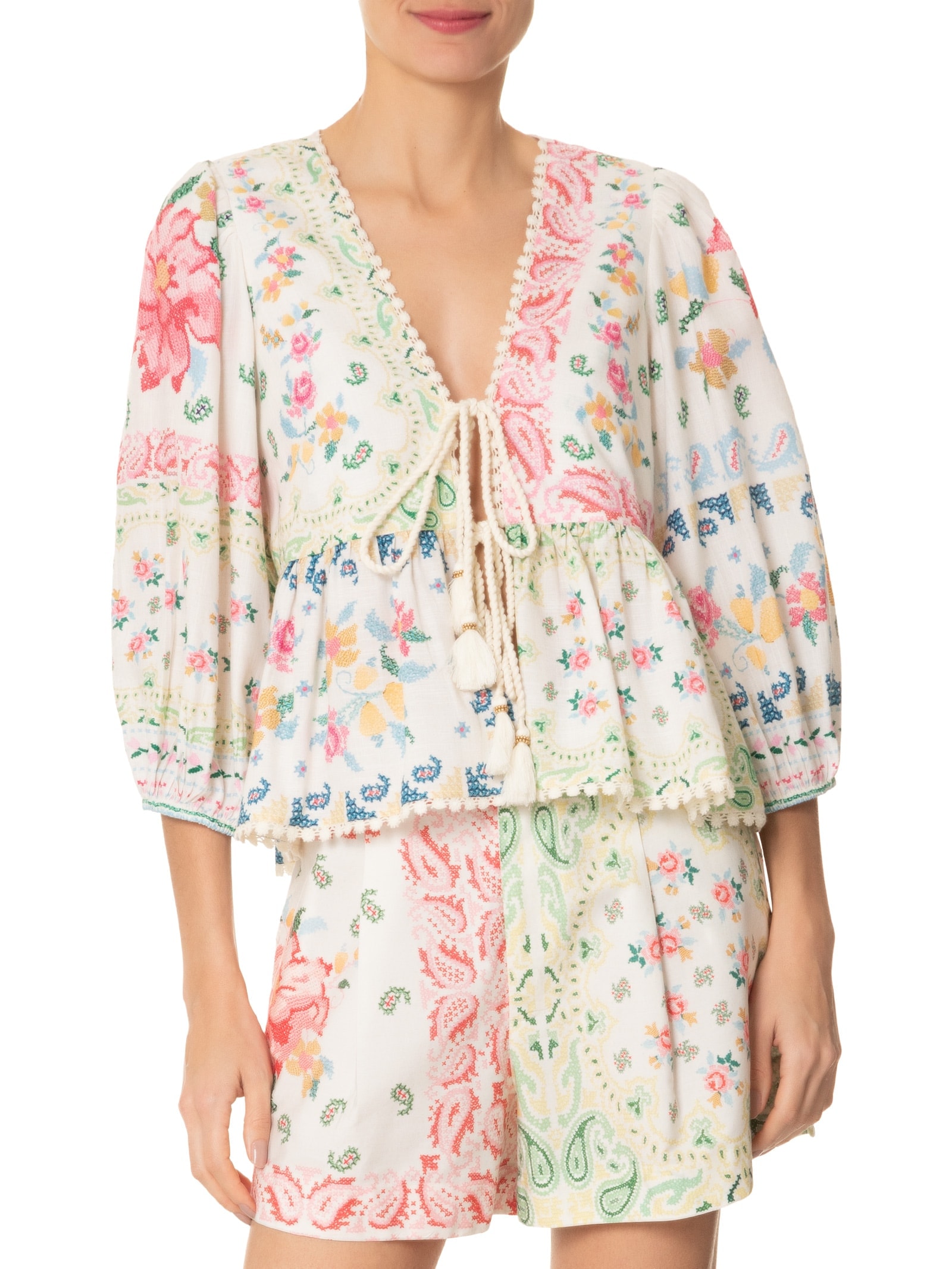 Bata Amarrão Borda Bandana Off White Farm