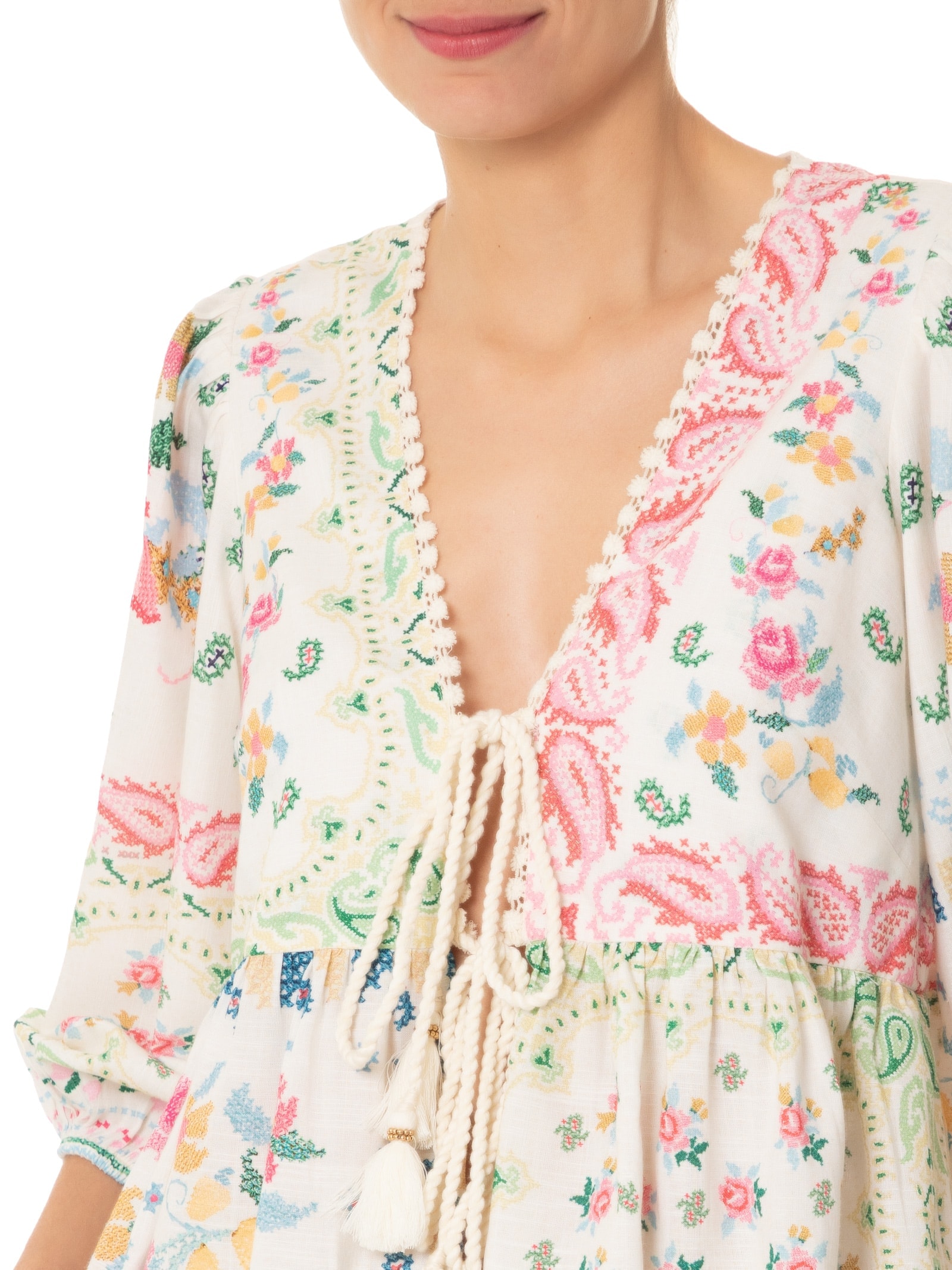 Bata Amarrão Borda Bandana Off White Farm