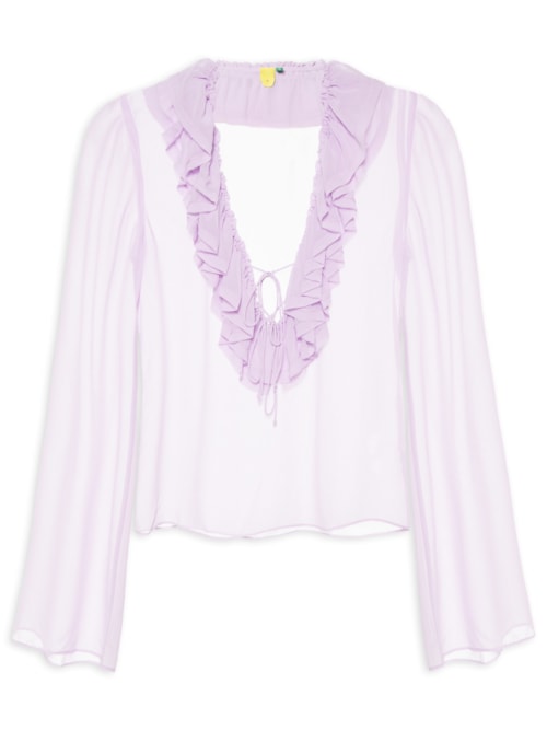 Bata Babado Mangas – Rosa