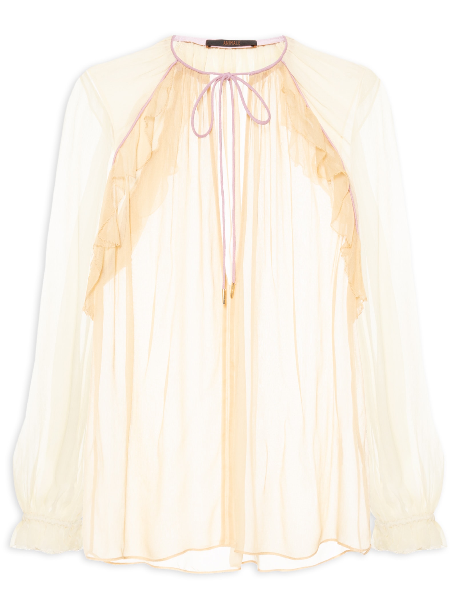 Bata Chiffon Tricolor Amarelo Animale