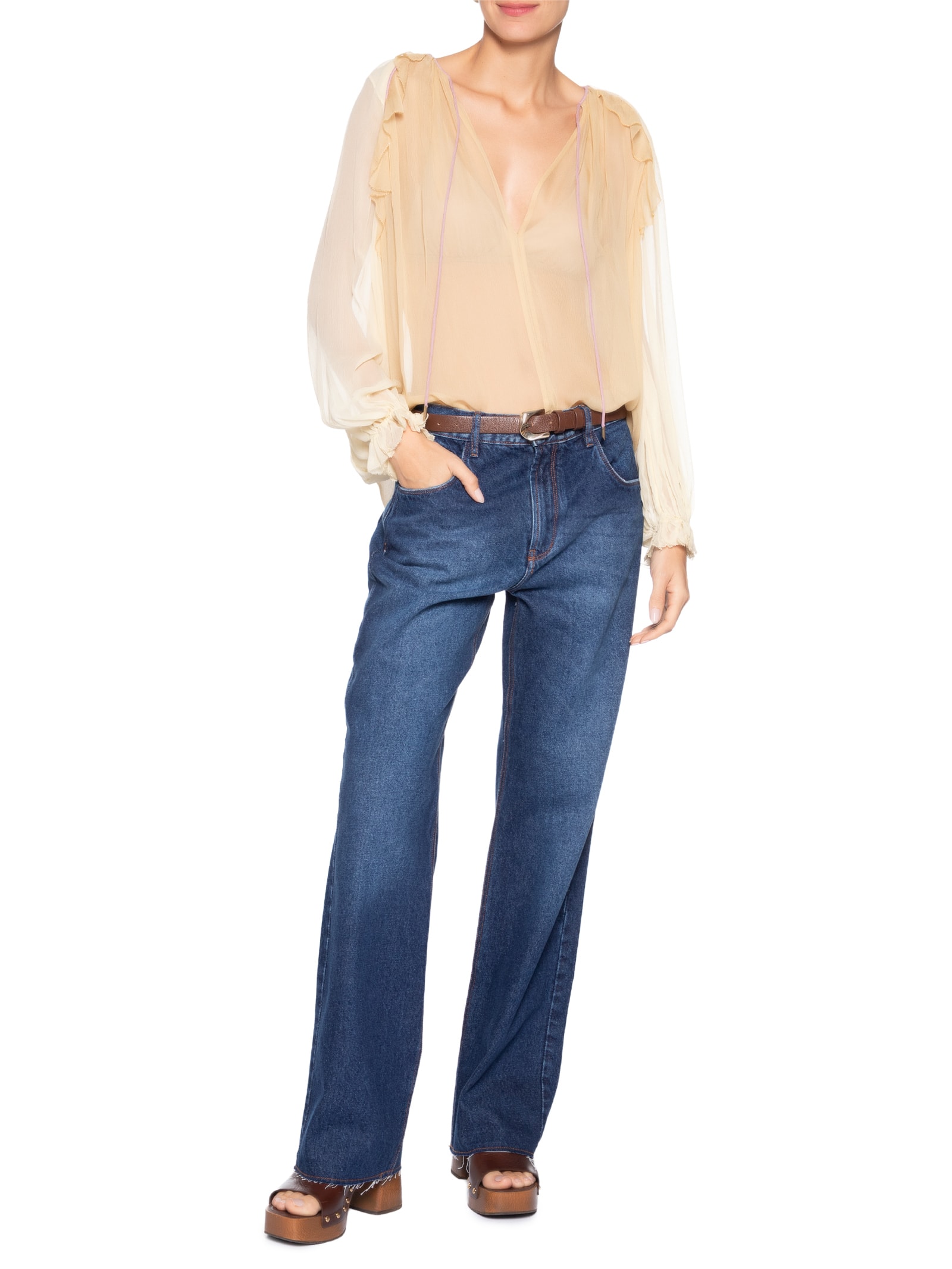 Bata Chiffon Tricolor Amarelo Animale