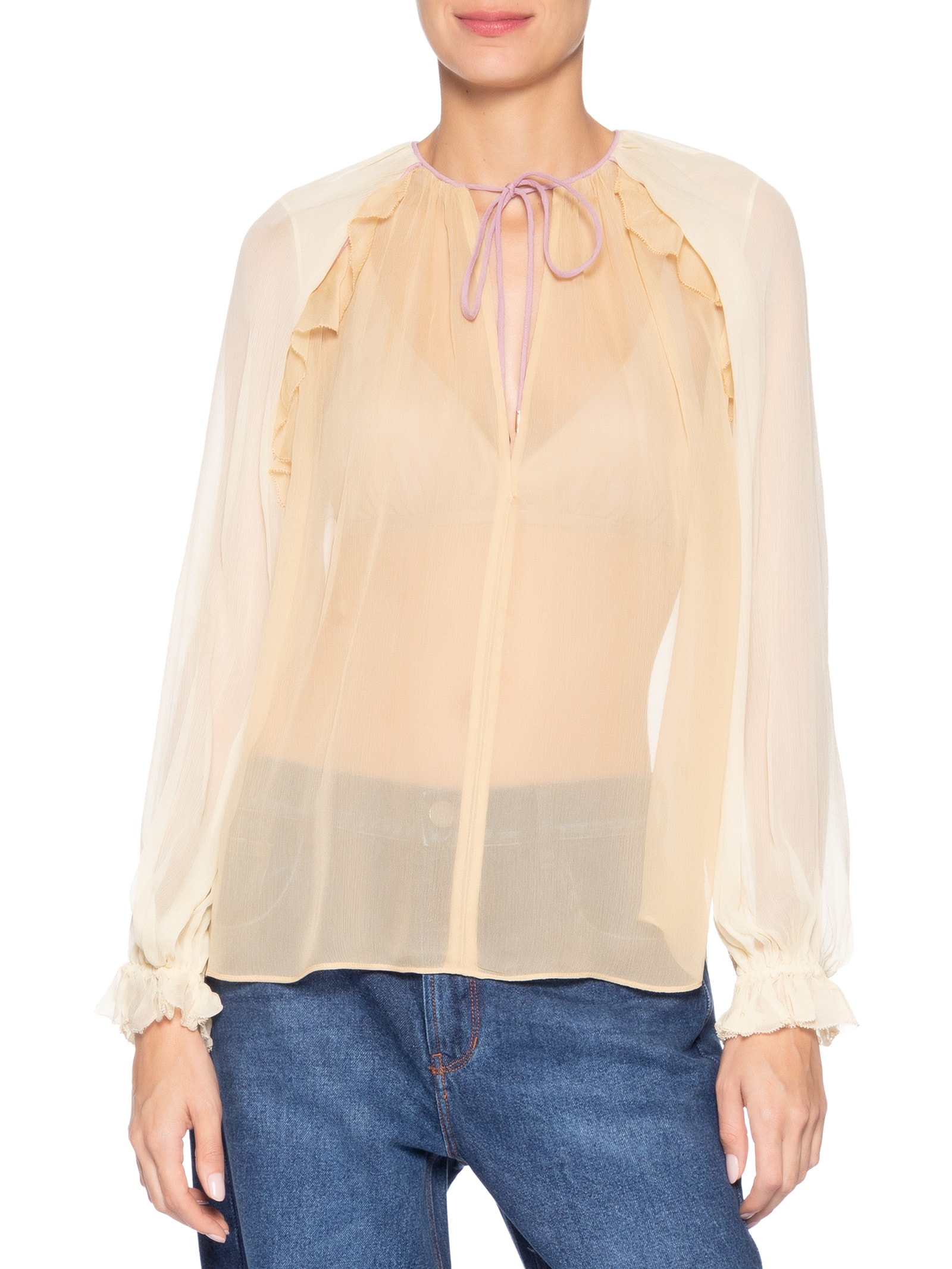 Bata Chiffon Tricolor Amarelo Animale